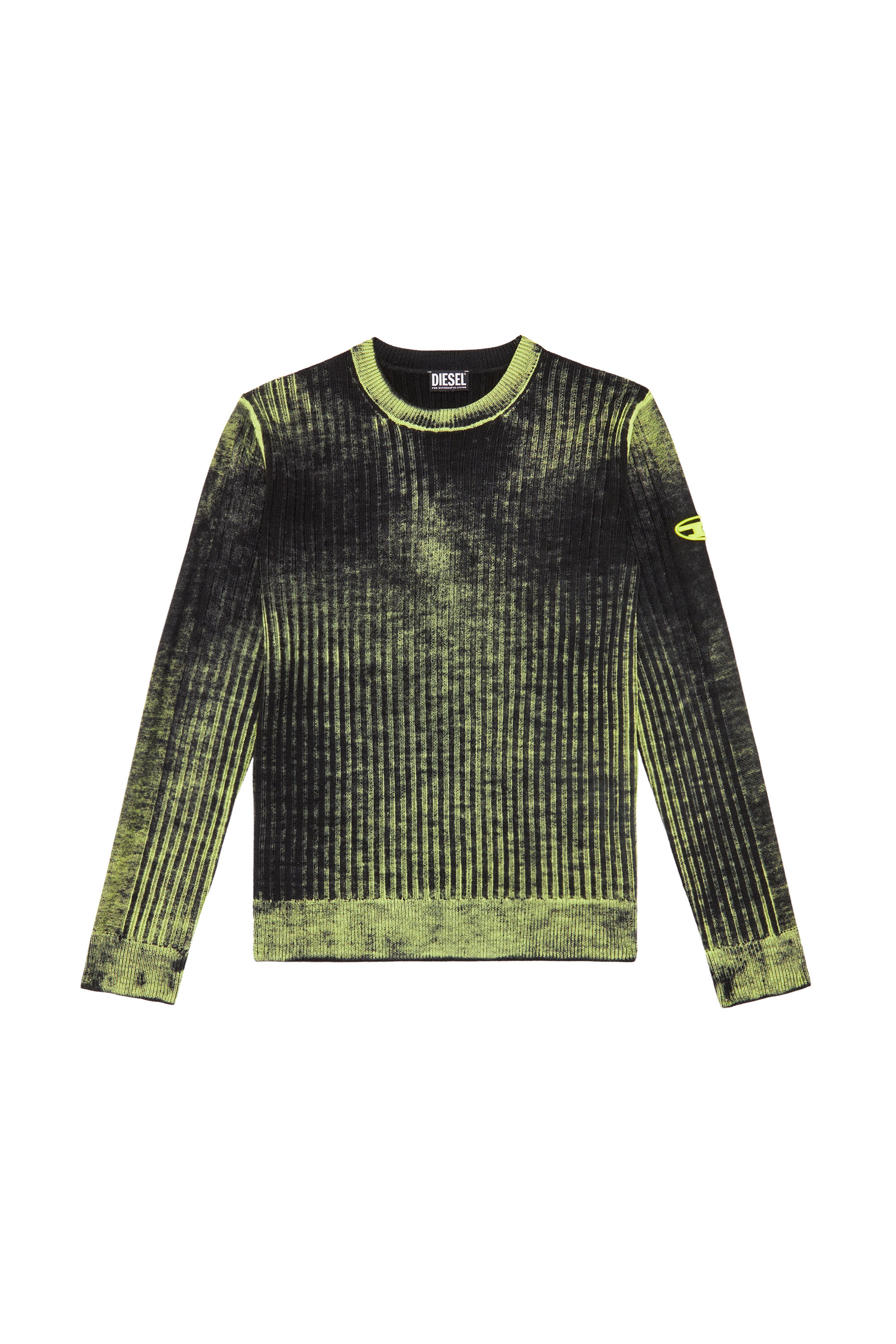 Diesel - K-ANDELERO, Man Printed wool jumper in Green - Image 3