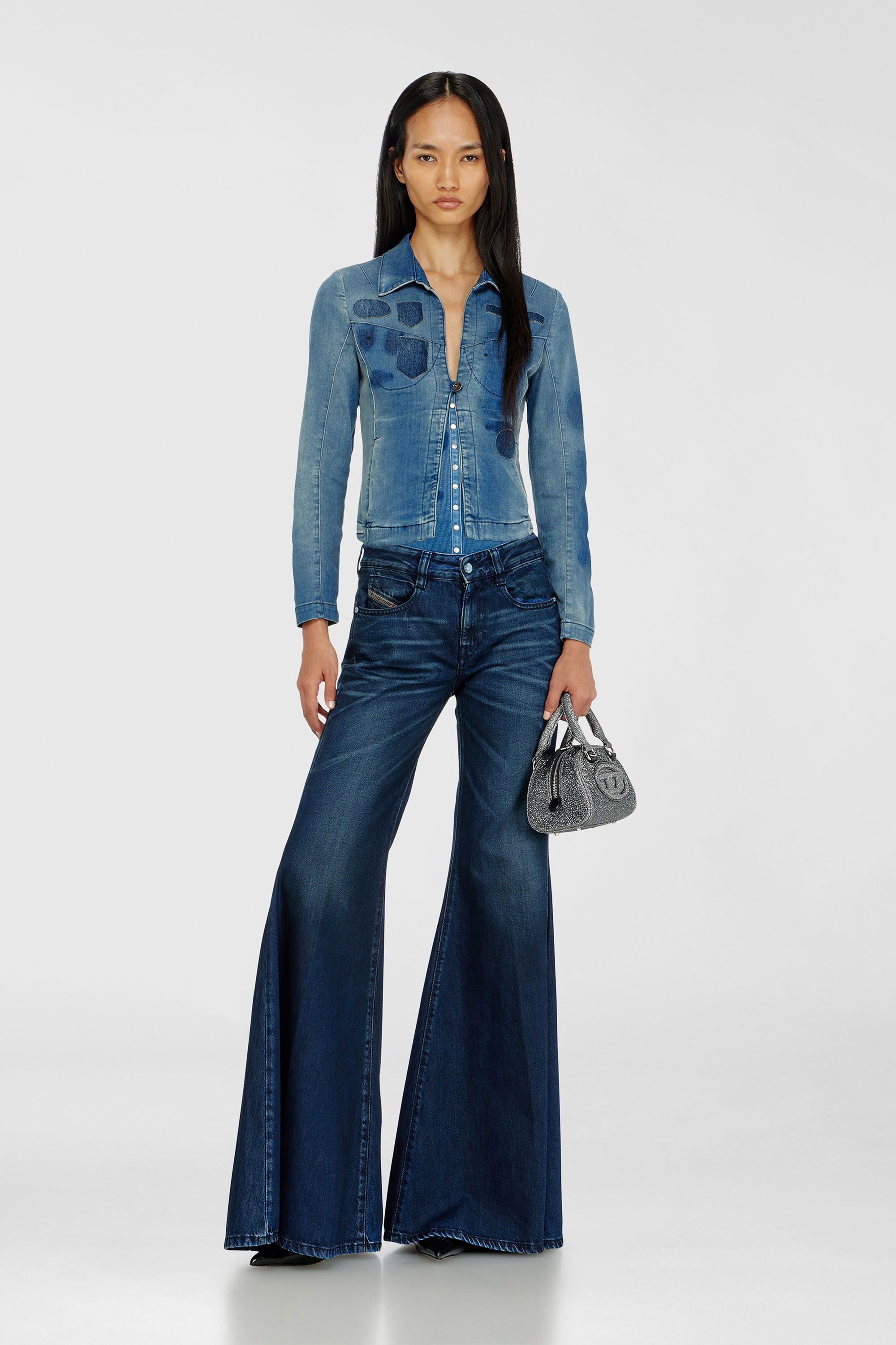 Diesel - Woman's Flare Jeans 1970 D-Bleess 09N21, Dark Blue - 2