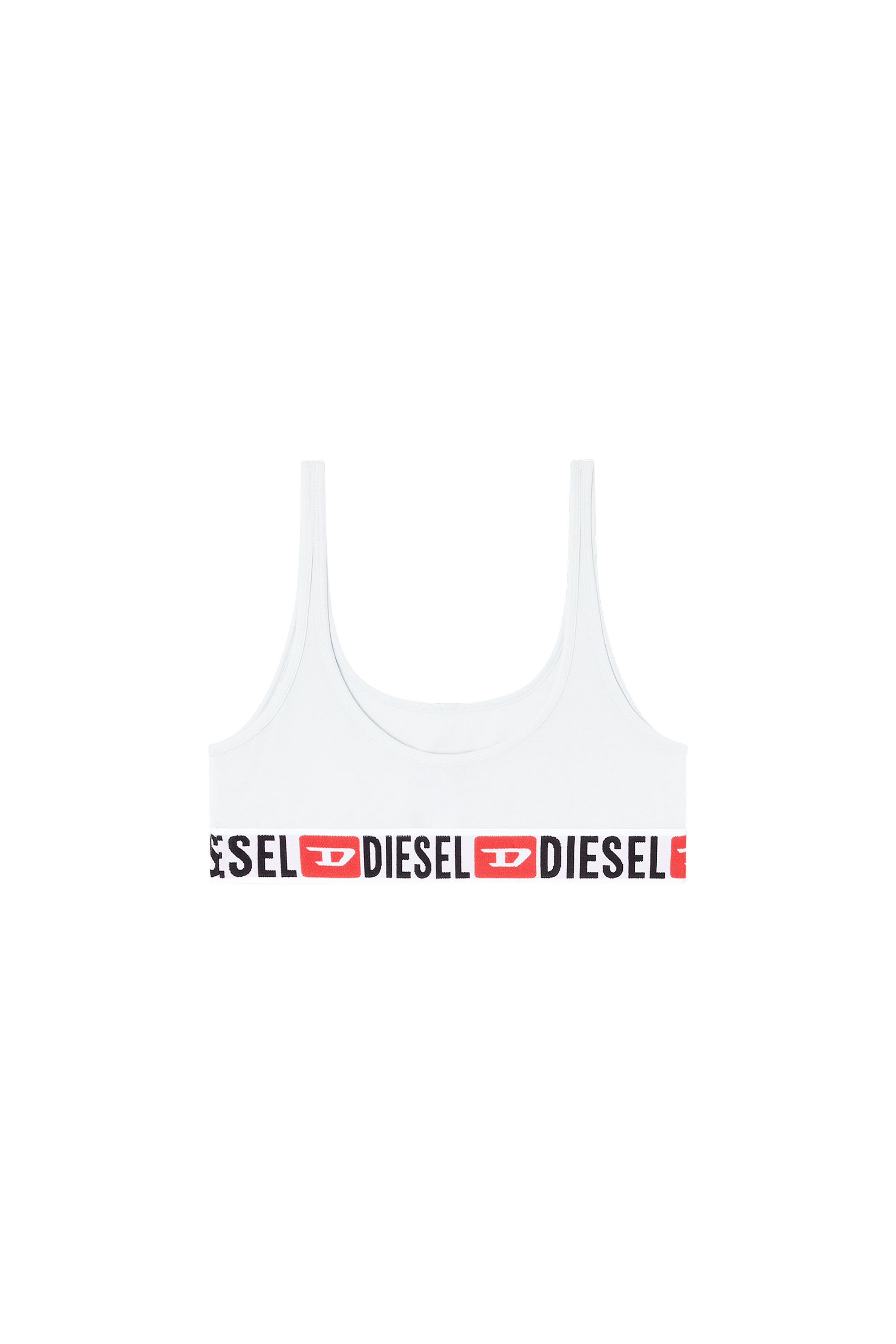Diesel - UFSB-ORIBA, Woman's Bralette with logo band in Light Grey - 4