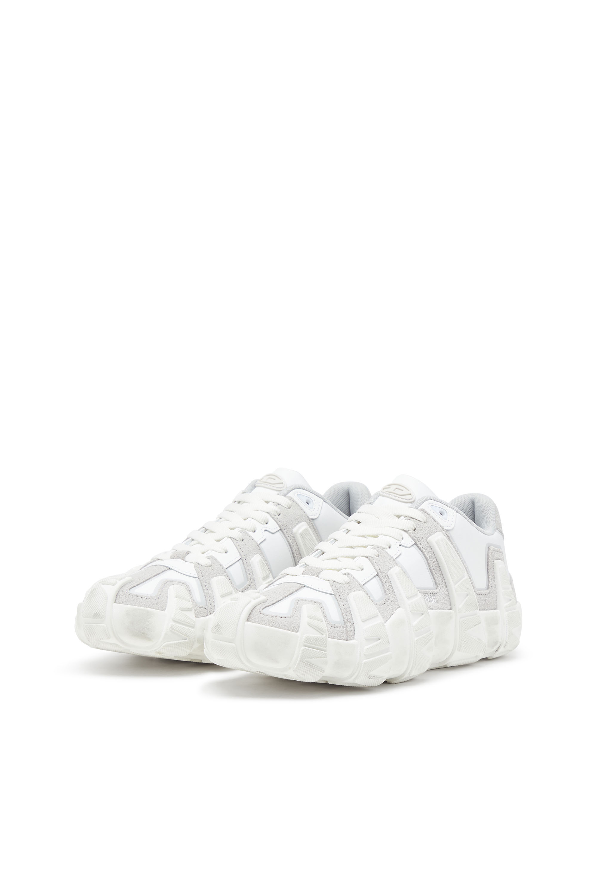 S-D-GRIFFE LOW, White/Grey Diesel - S-D-GRIFFE LOW, Man's S-D-Griffe - Nylon sneakers in White/Grey - 9