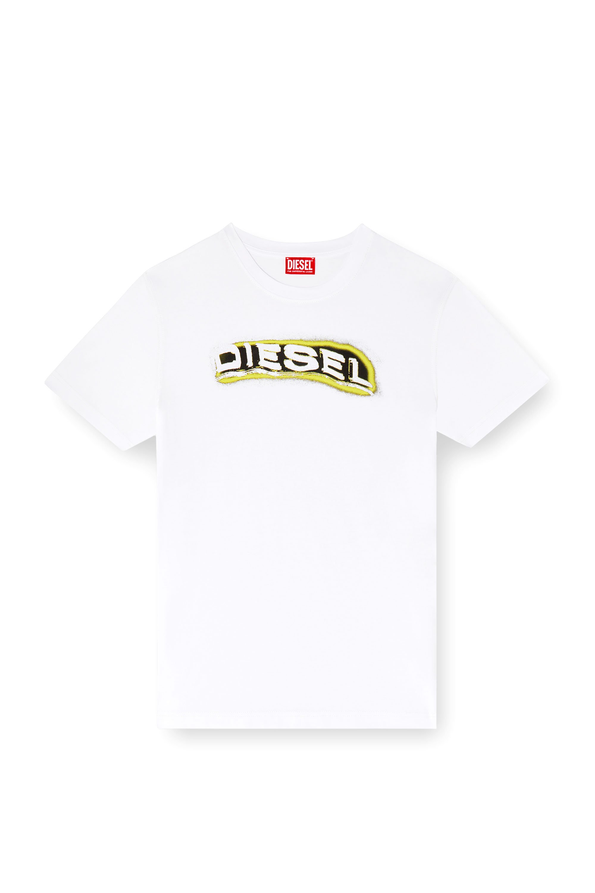 Diesel - T-ADJUST-R4, Man's T-shirt with puff-print logo in White - 3