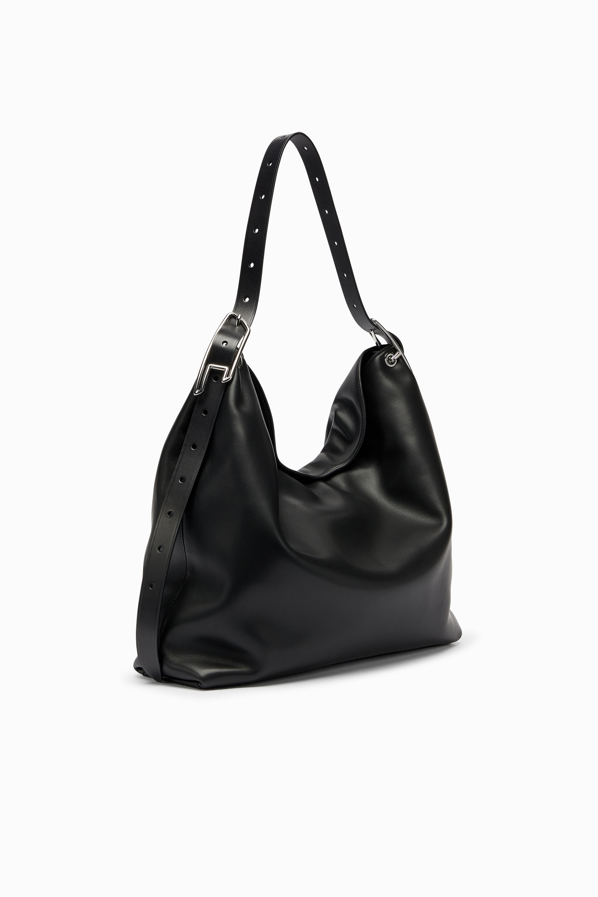 Diesel - D-LINE HOBO, Woman's D-Line-Leather hobo bag in Black - 1