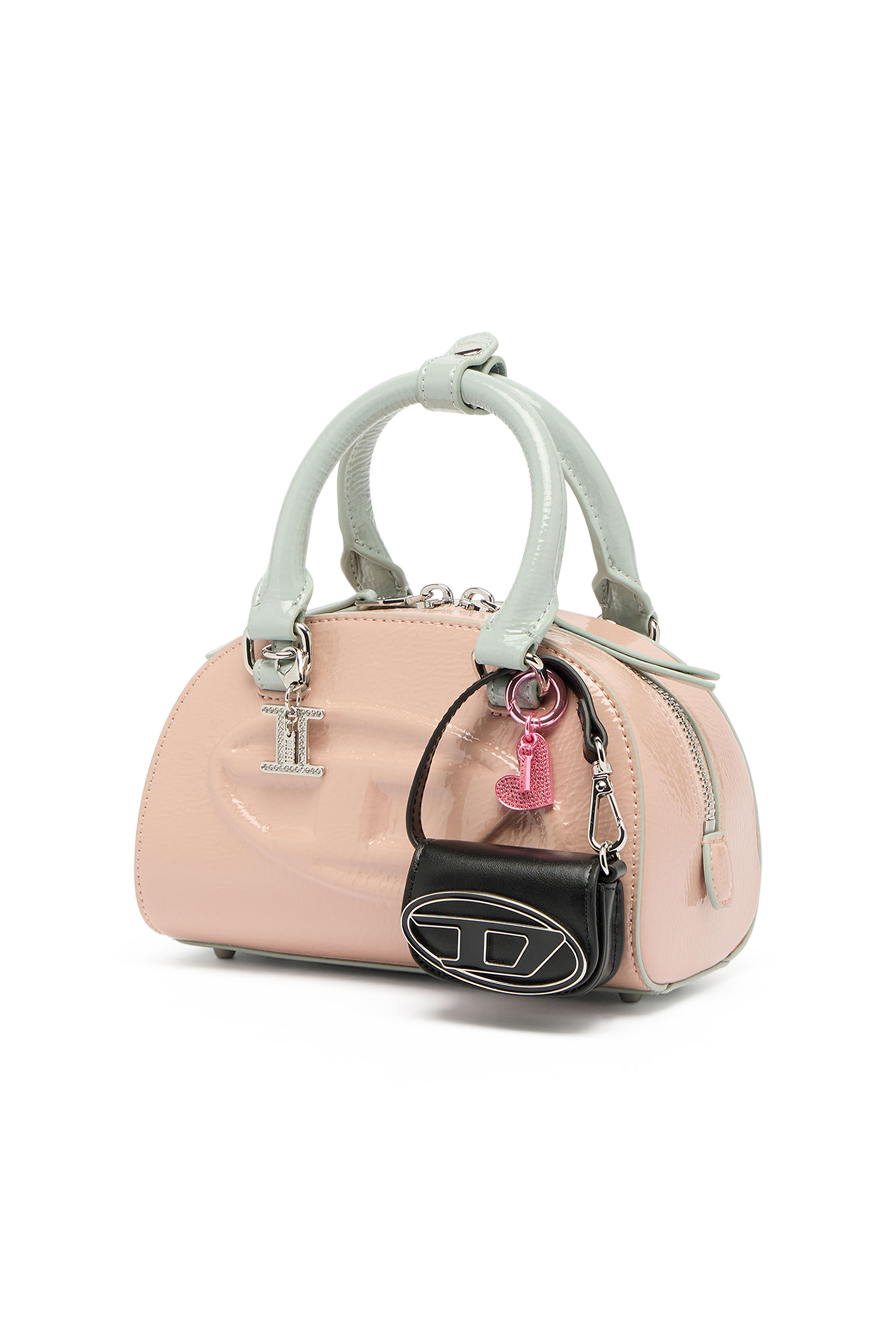 Diesel - 1DR DOME CROSSBODY, Woman's 1DR Dome-Mini bowling bag with naplak effect in Pink - 7