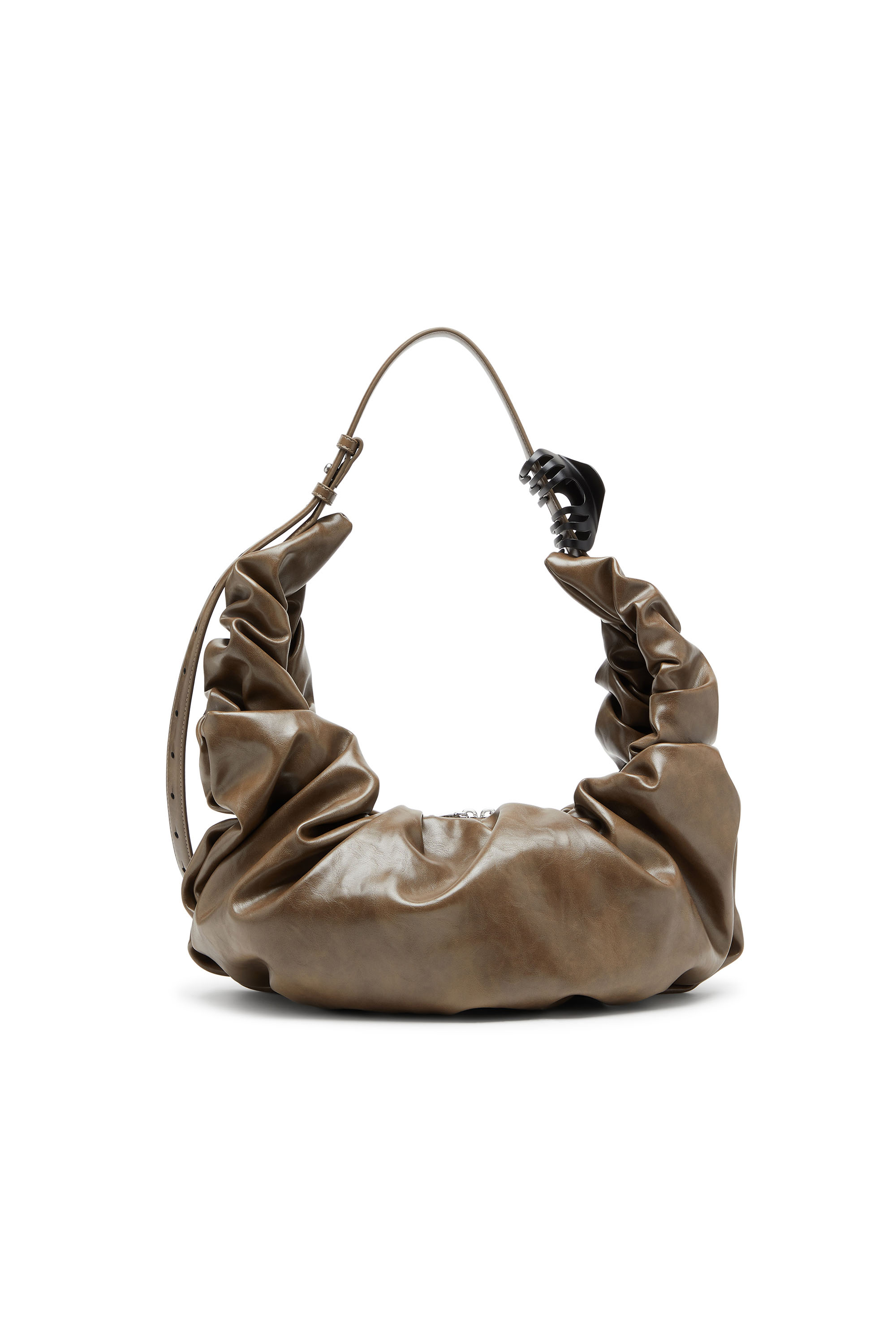 Diesel - GRAB-D HOBO L, Woman's Grab-D L-Large scrunched hobo bag in shiny PU in null - 2