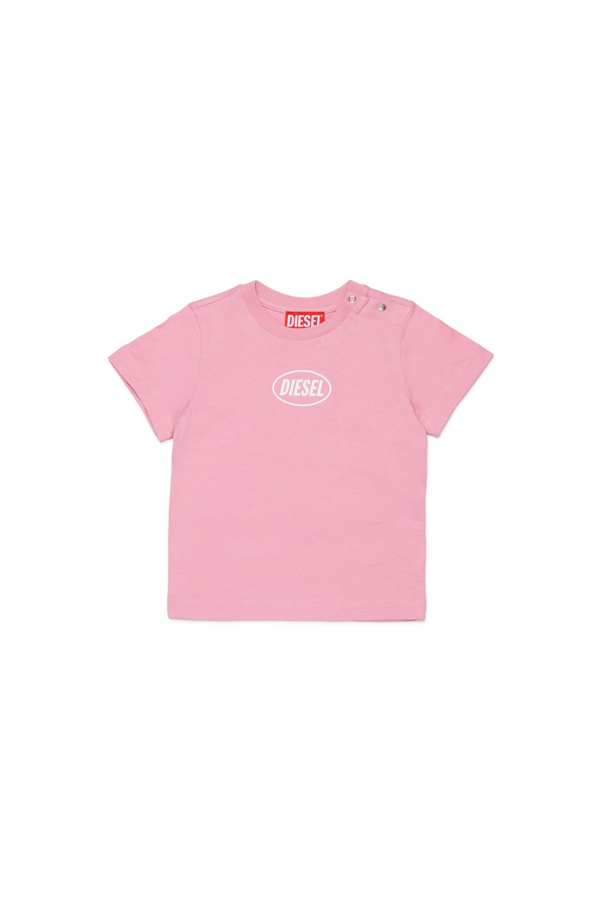 Diesel - TOLPYB, Unisex's Cotton T-shirt with logo in Pink - 1