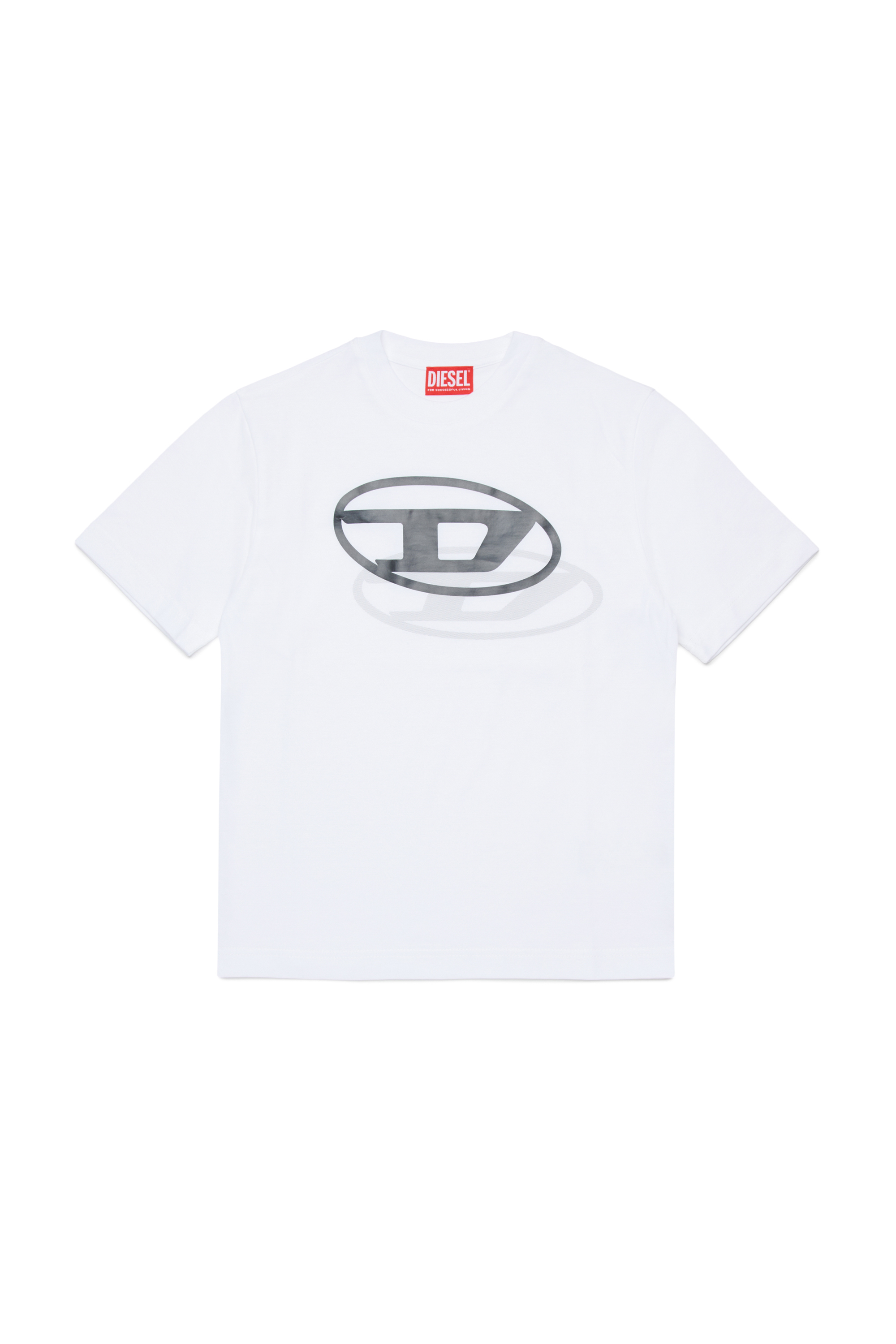 Diesel - TVALE OVER, Man's Cotton T-shirt with shadow Oval D in White - 1