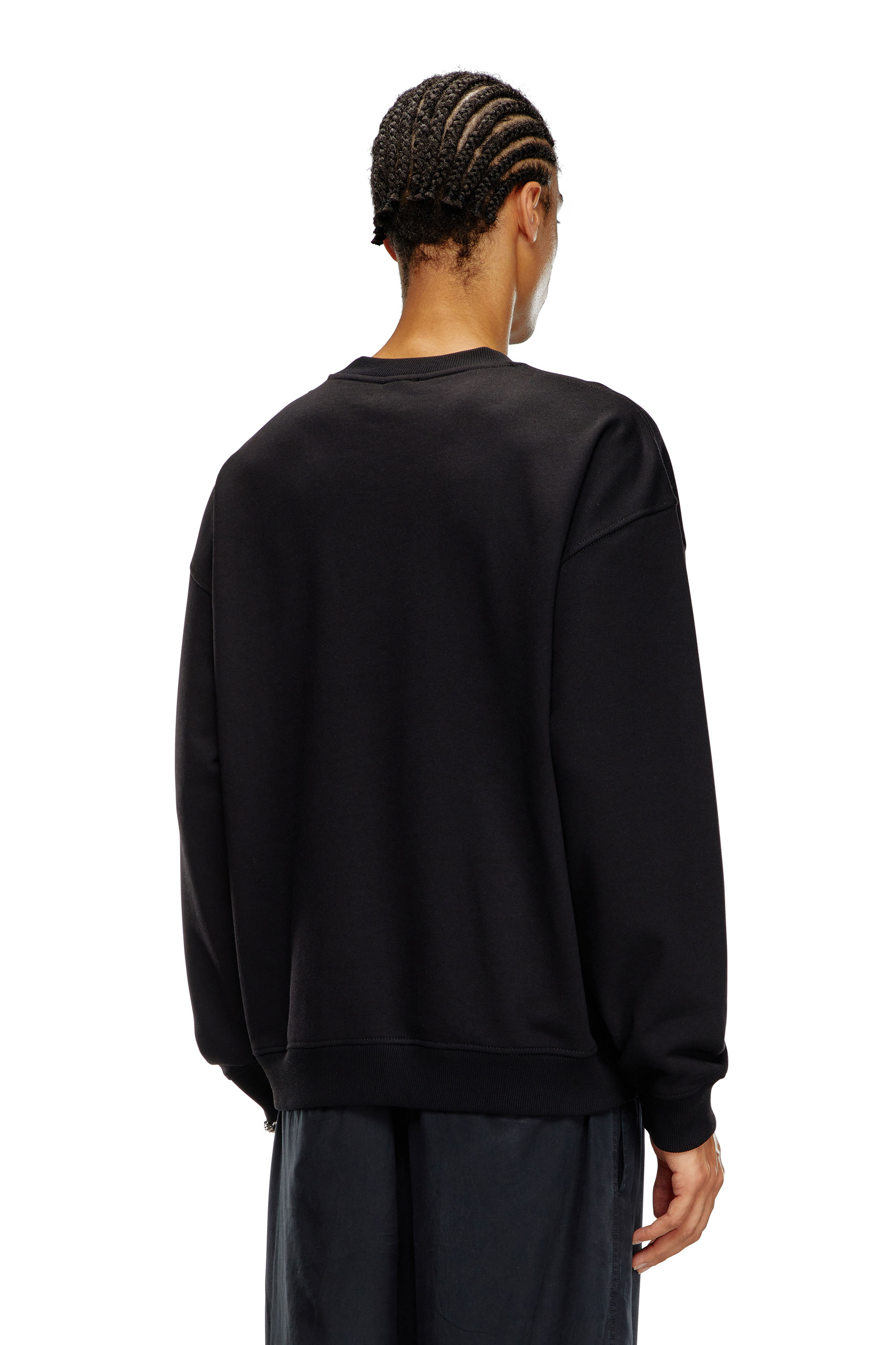 Diesel - S-BOXT-OD, Man Sweatshirt with cut-out Oval D logo in Black - Image 4