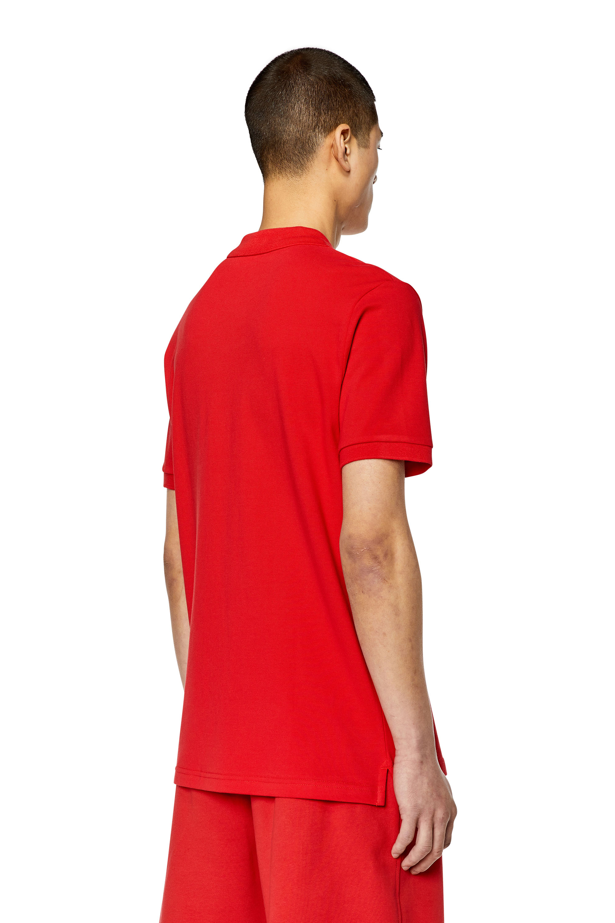 Diesel - T-SMITH-DIV, Man Polo shirt with high-density logo print in Red - Image 4