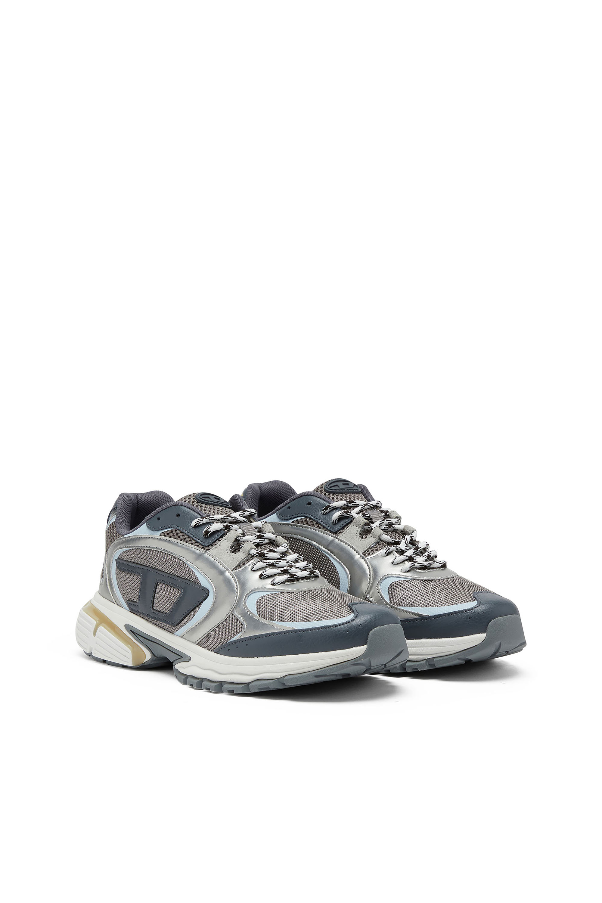 Diesel - S-PRO-V-DENSE LOW, Man's S-Pro-V-Dense-Metallic sneakers in mesh and PU in Grey/Blue - 2