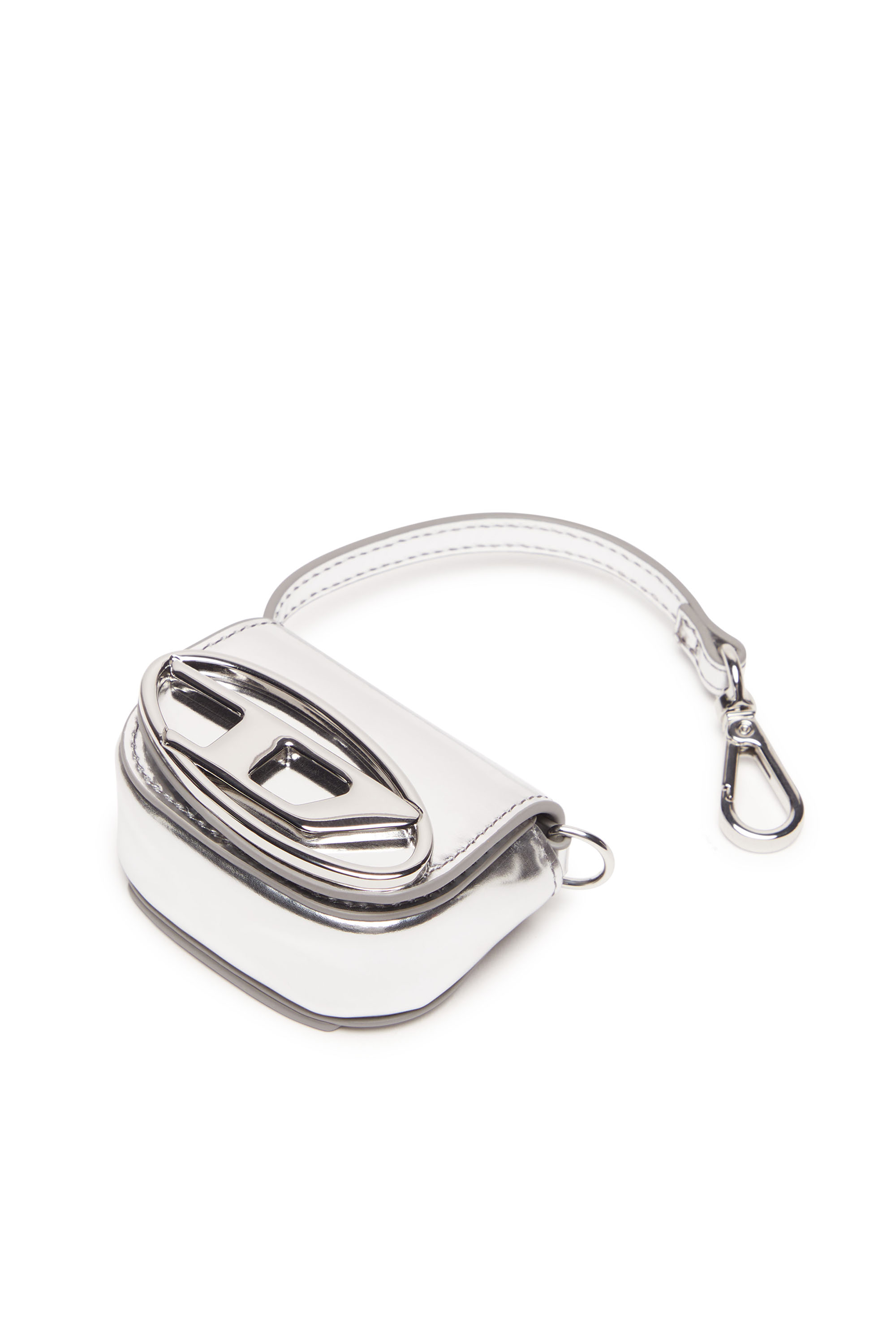 Diesel - 1DR XXS, Woman's Bag charm in metallic leather in Silver - 4