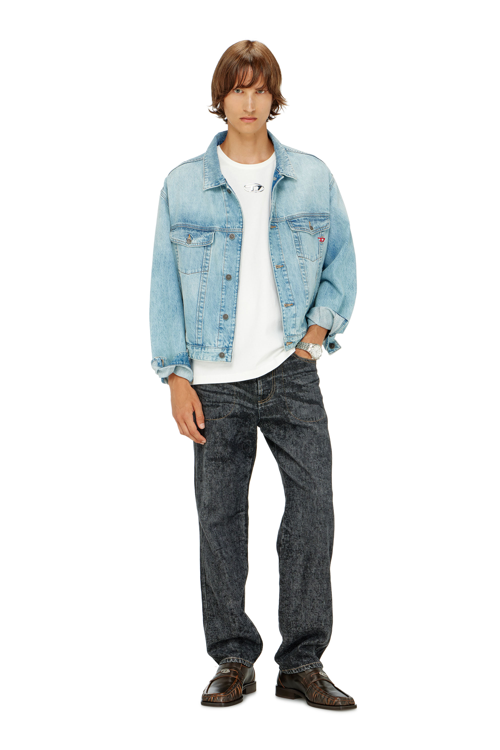 Diesel - T-NORM-IOD, Man's Light cotton T-shirt with metallic Oval D logo in White - 2