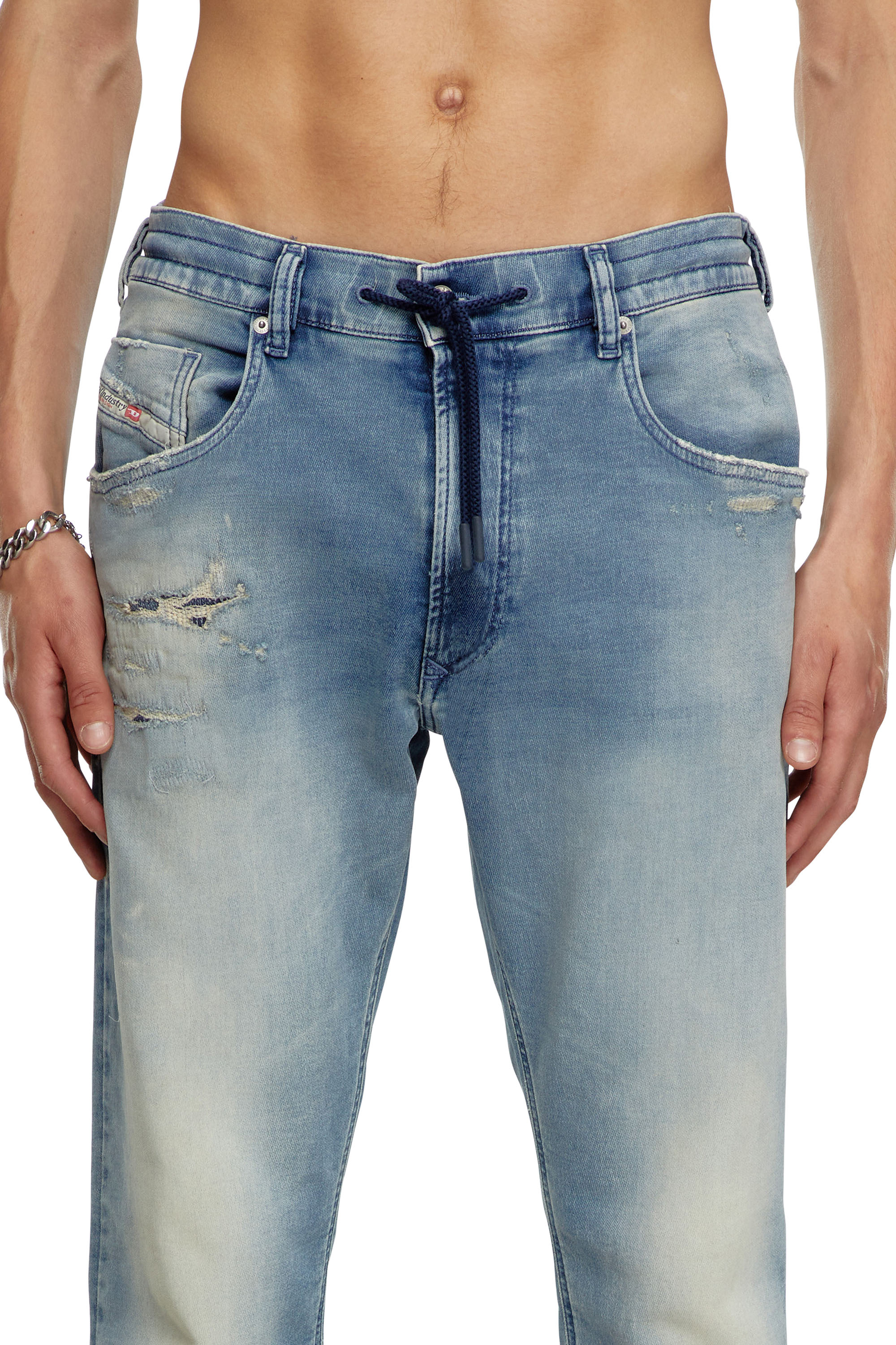 Diesel - Man's Tapered 2030 D-Krooley Joggjeans® 068MF, Light Blue - 4