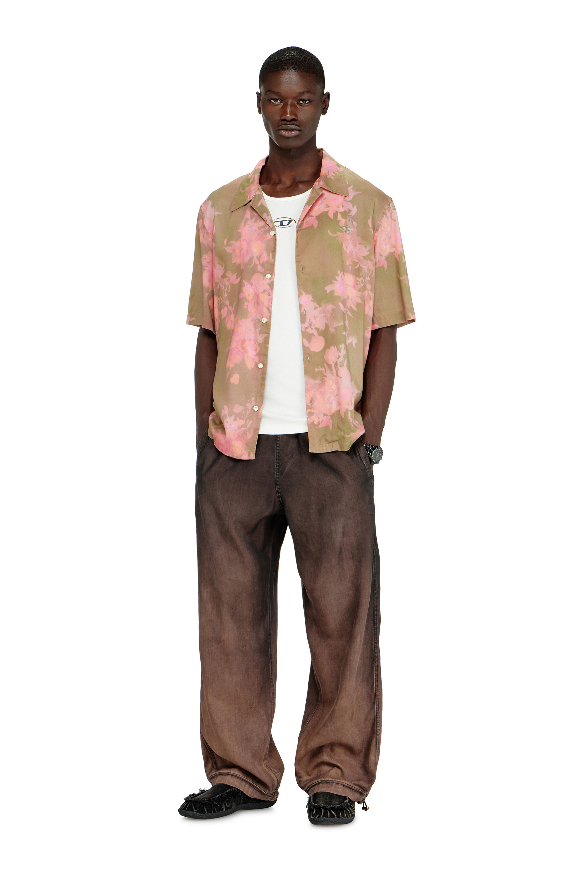 Diesel - S-BRAD-QMCE, Man's Lyocell shirt with all-over floral print in null - 2