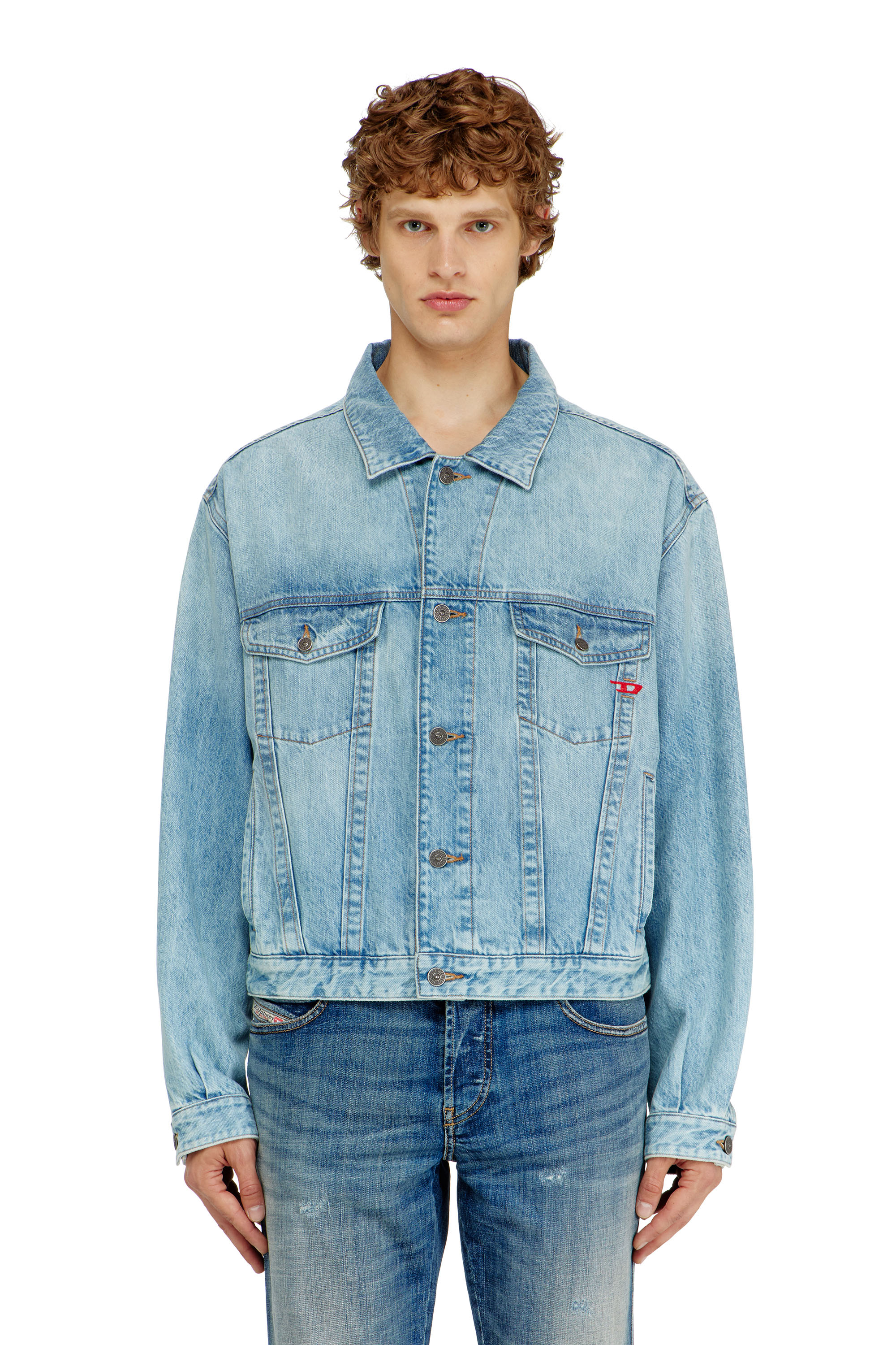 Diesel - D-RANGER, Unisex's Trucker jacket in denim in Light Blue - 3