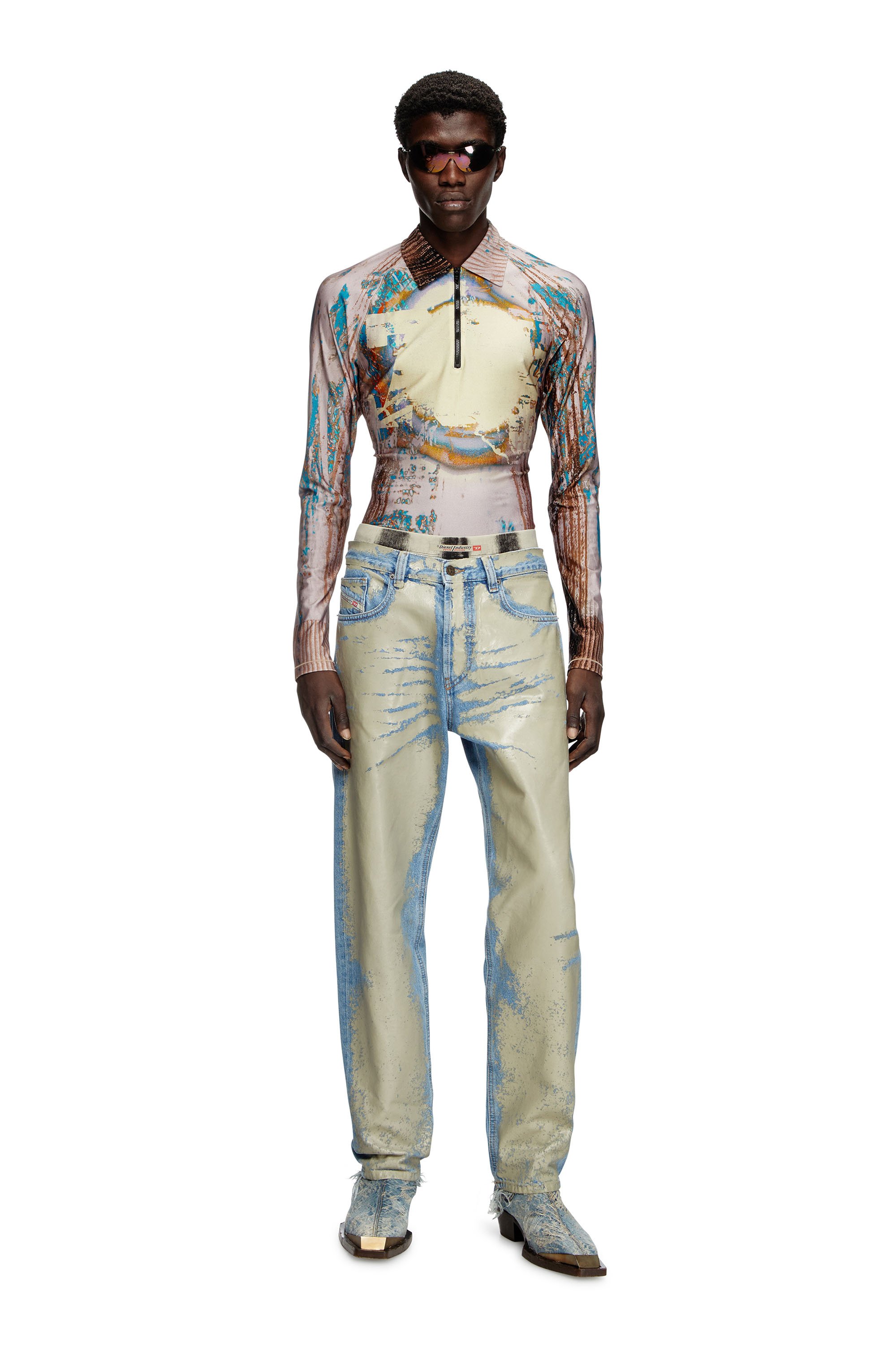 Diesel - Man Straight Jeans 2010 D-Macs 007AL, Light Brown - Image 1