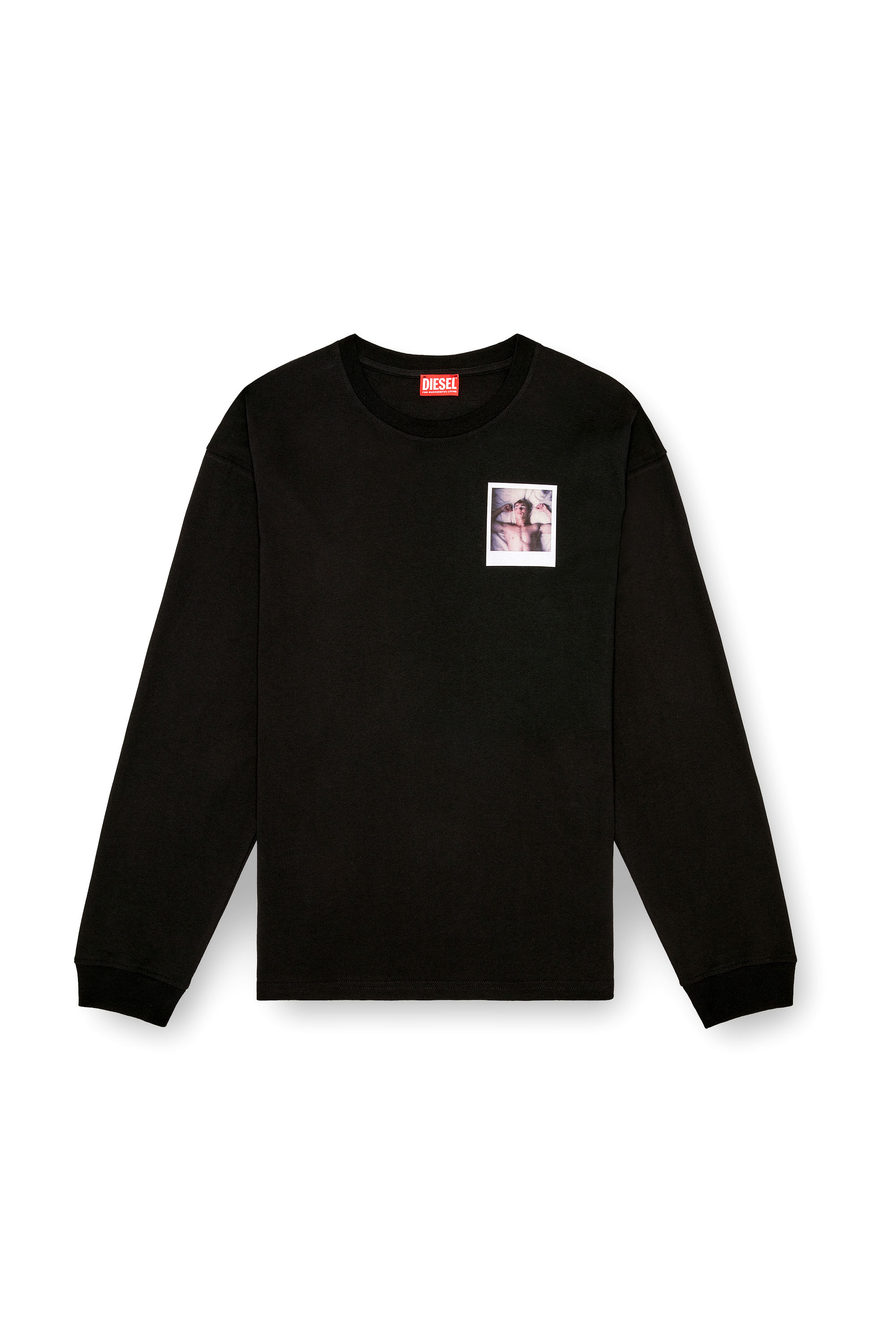 Diesel - PR-T-BOXT-LS-SS, Unisex Long-sleeve T-shirt with polaroid patches in Black - Image 6
