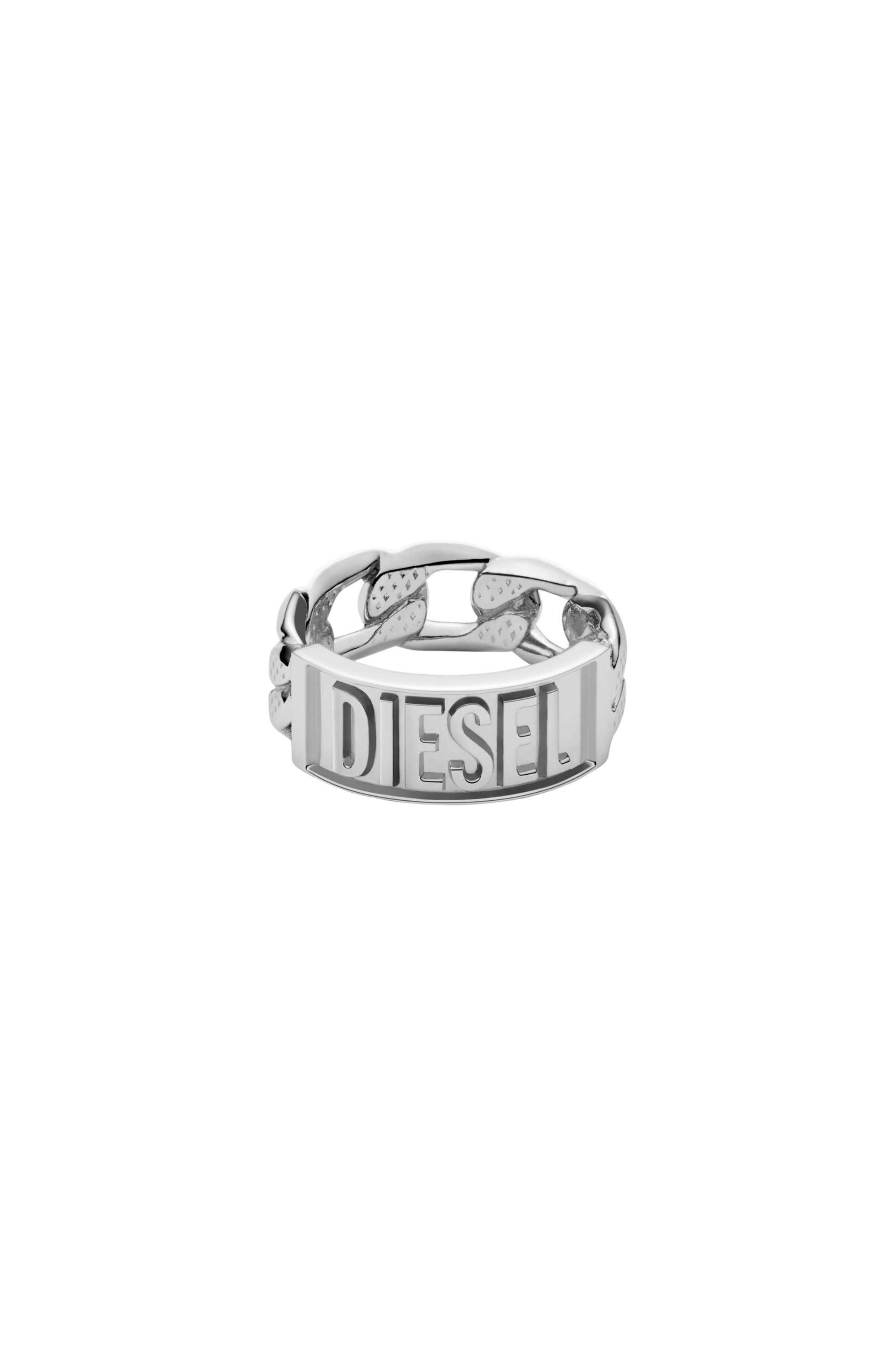 Diesel - DX1347, Man's Stainless steel band ring in Silver - 2