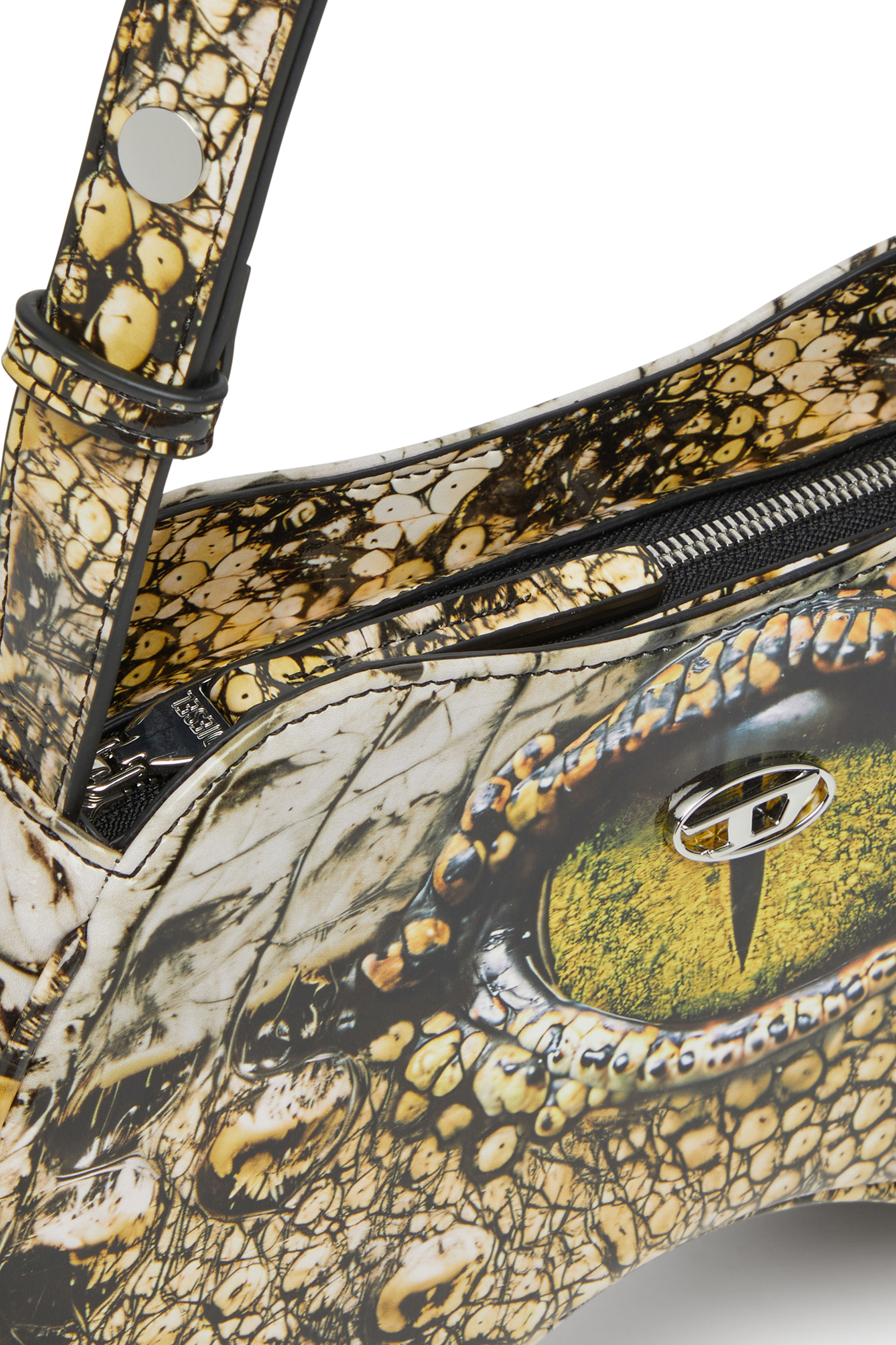 Diesel - PLAY SHOULDER, Woman's Play-Glossy shoulder bag with print in Yellow - 5