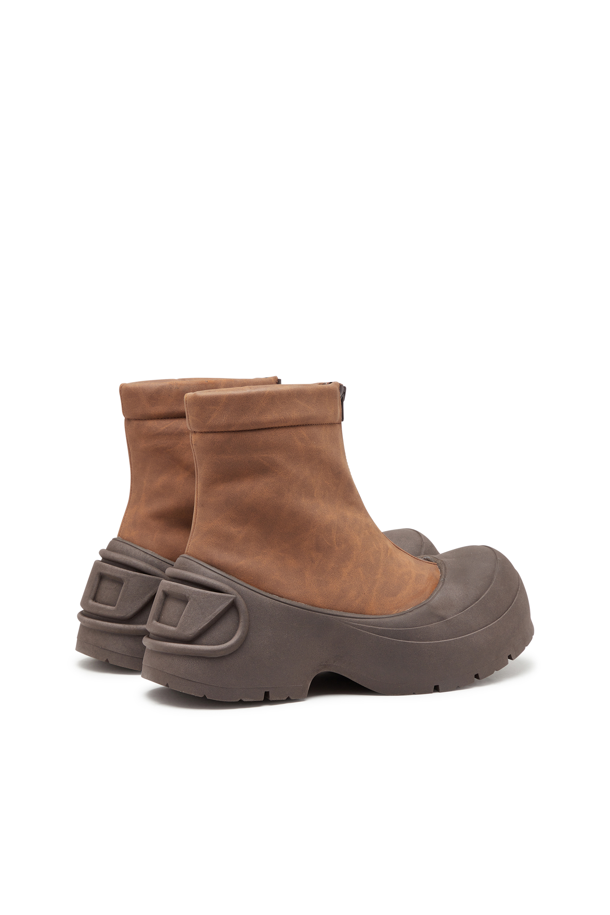 D-DONALD CH, Brown Diesel - D-DONALD CH, Man's D-Donald-Rubber-trimmed ankle boots in Brown - 3