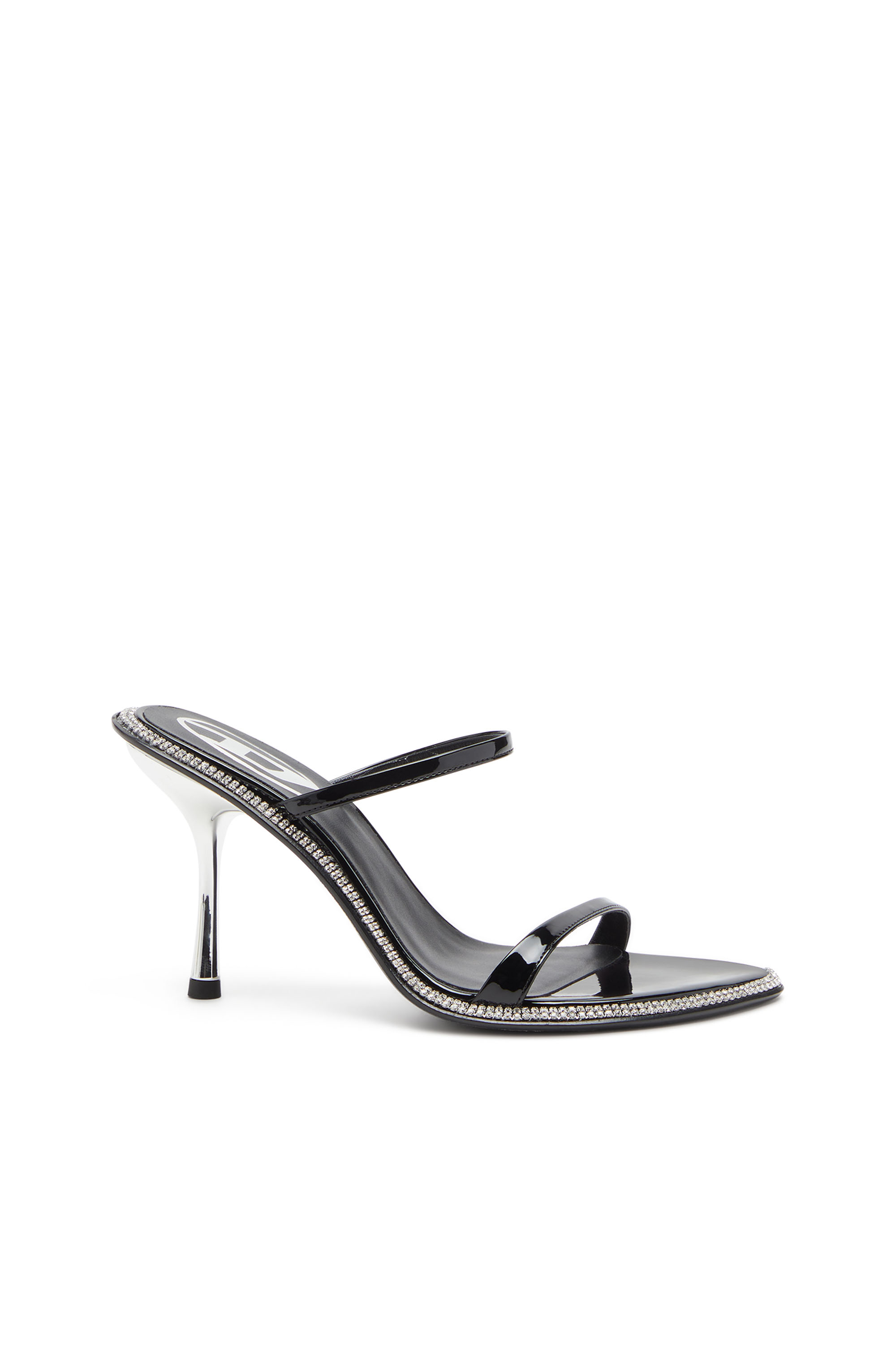 Diesel - D-HAVANNA SDL, Woman's D-Havanna-Strappy patent mules with crystals in Black - 1