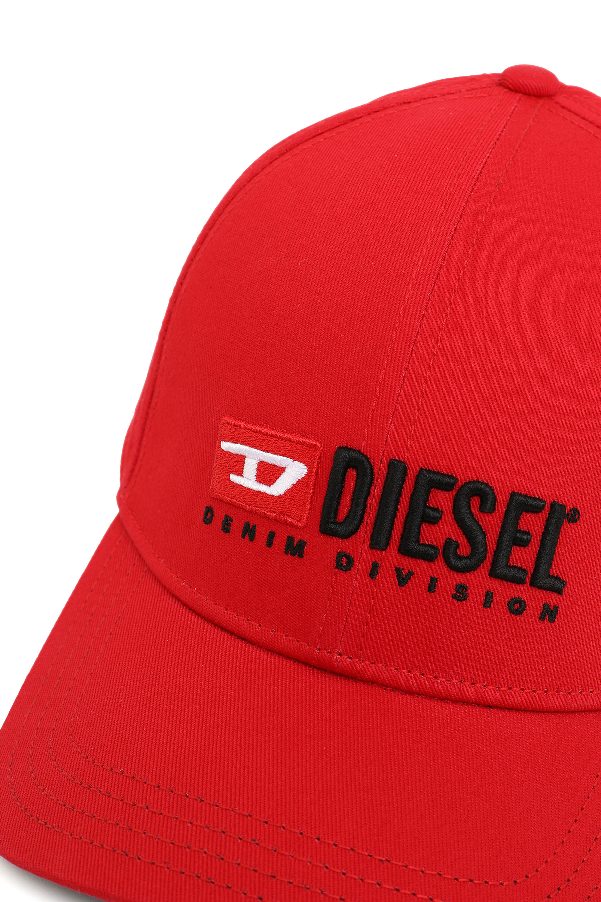Diesel - CORRY-DIV, Unisex Baseball cap with Denim Division logo in Red - Image 3