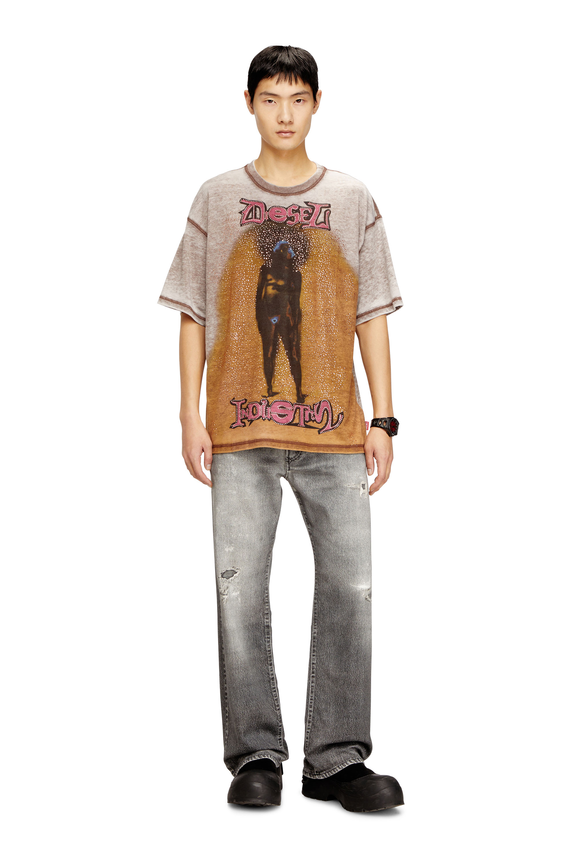 Diesel - T-BOXT-V12, Man's Relaxed T-shirt with print and studs in null - 2