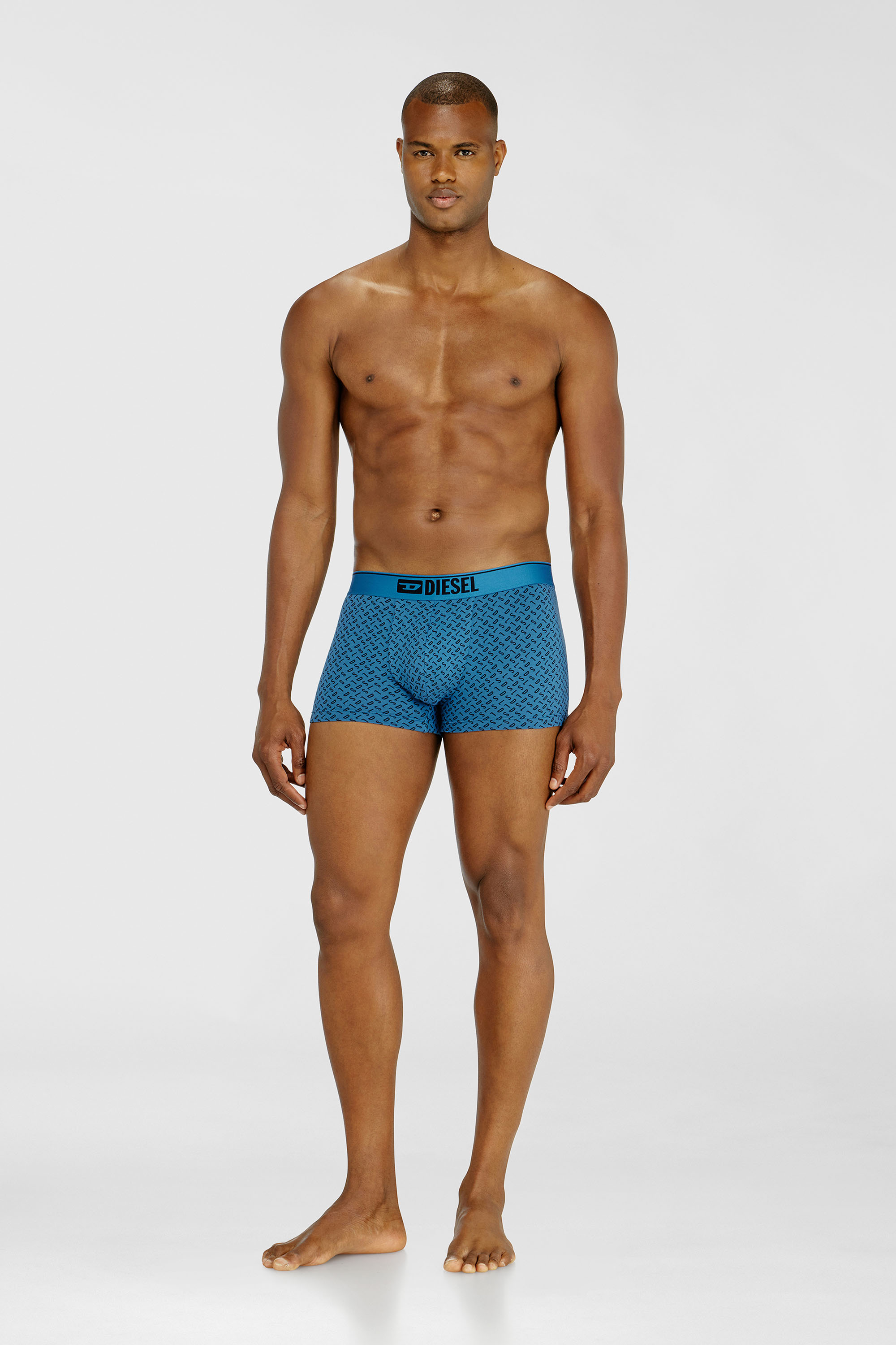 Diesel - DAMIEN-D-BOX-3PACK, Man's Three-pack of stretch cotton trunks with monogram in Blue - 1