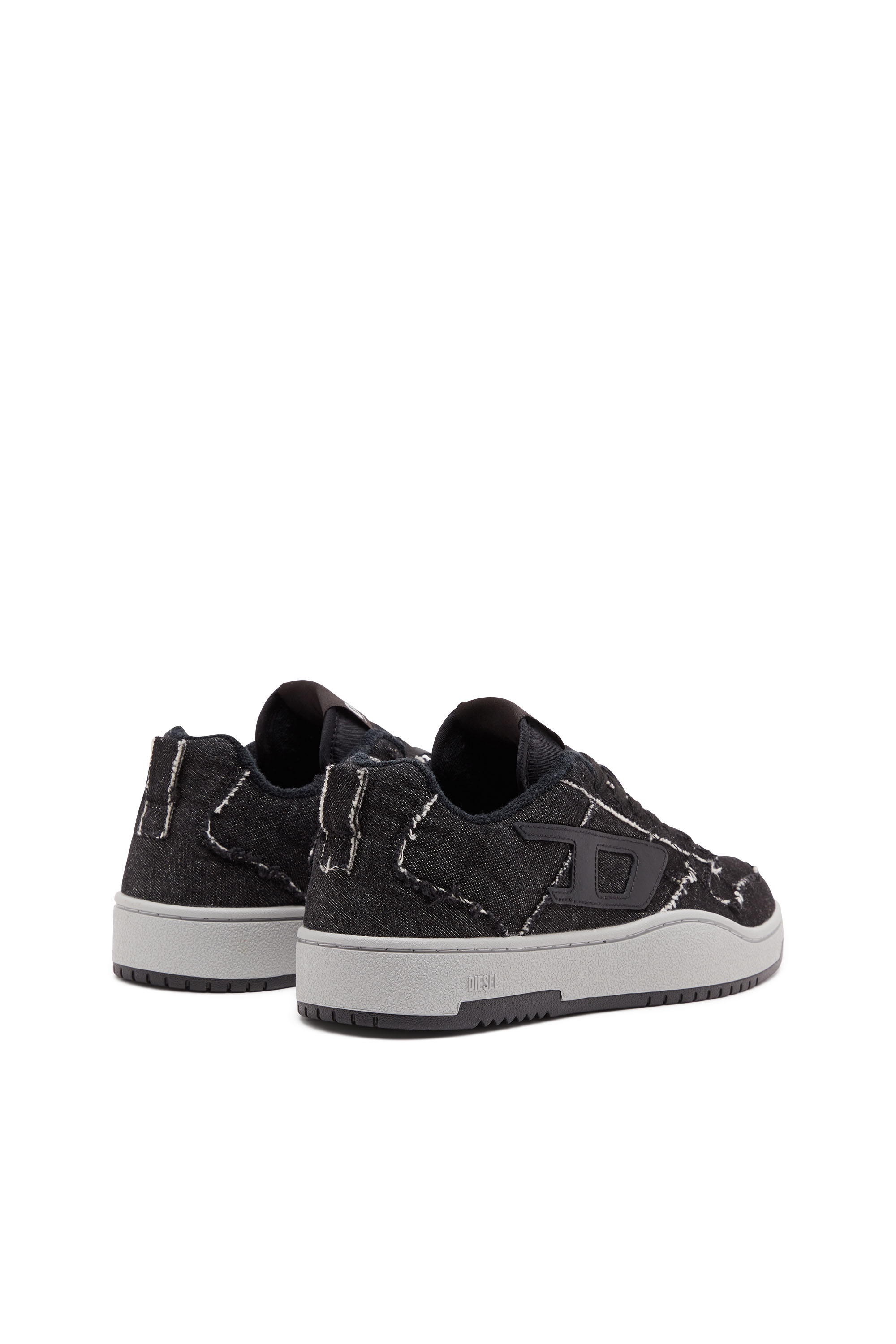 Diesel - S-UKIYO V2 LOW, Man's S-Ukiyo Low-Low-top sneakers in frayed denim in Black - 3