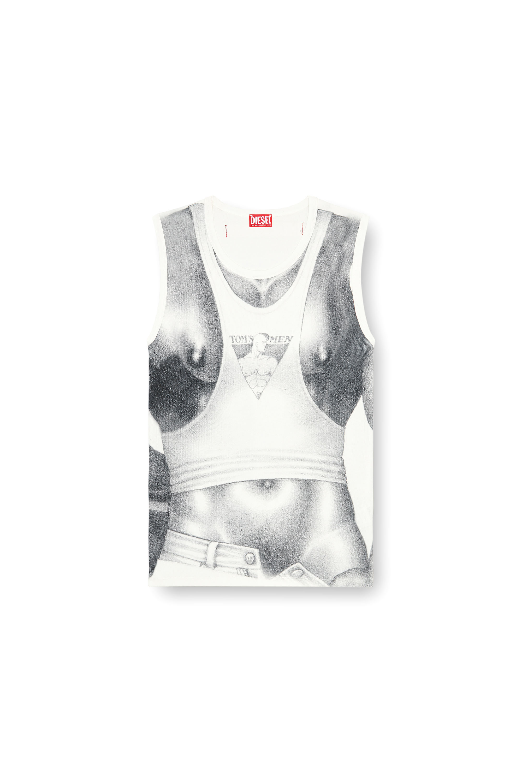 Diesel - PR-T-LIFTY-TOF, Unisex Tank top with all-over print in White - Image 7
