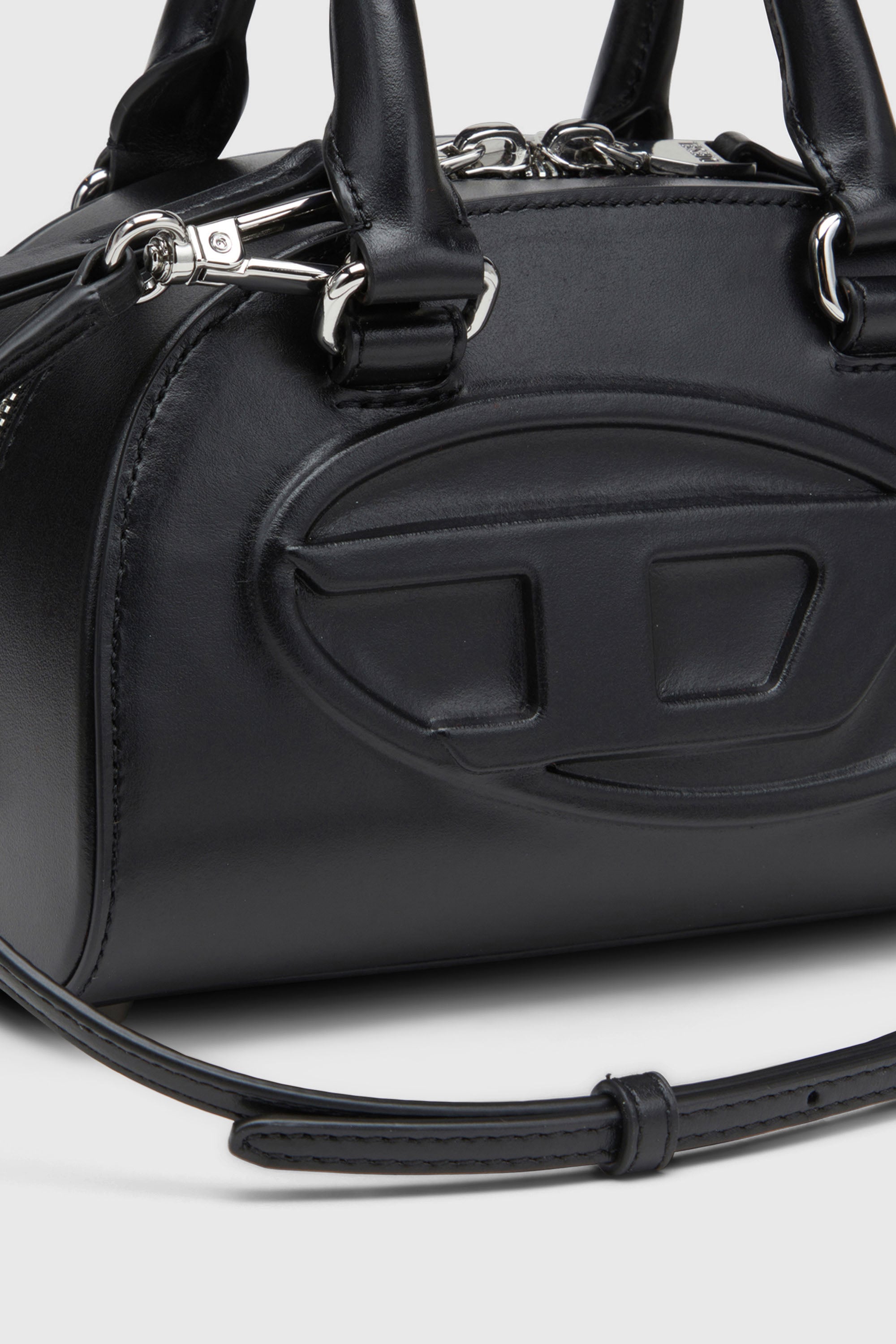 Diesel - 1DR DOME CROSSBODY, Woman's 1DR Dome-Leather Small bowling bag in Black - 6