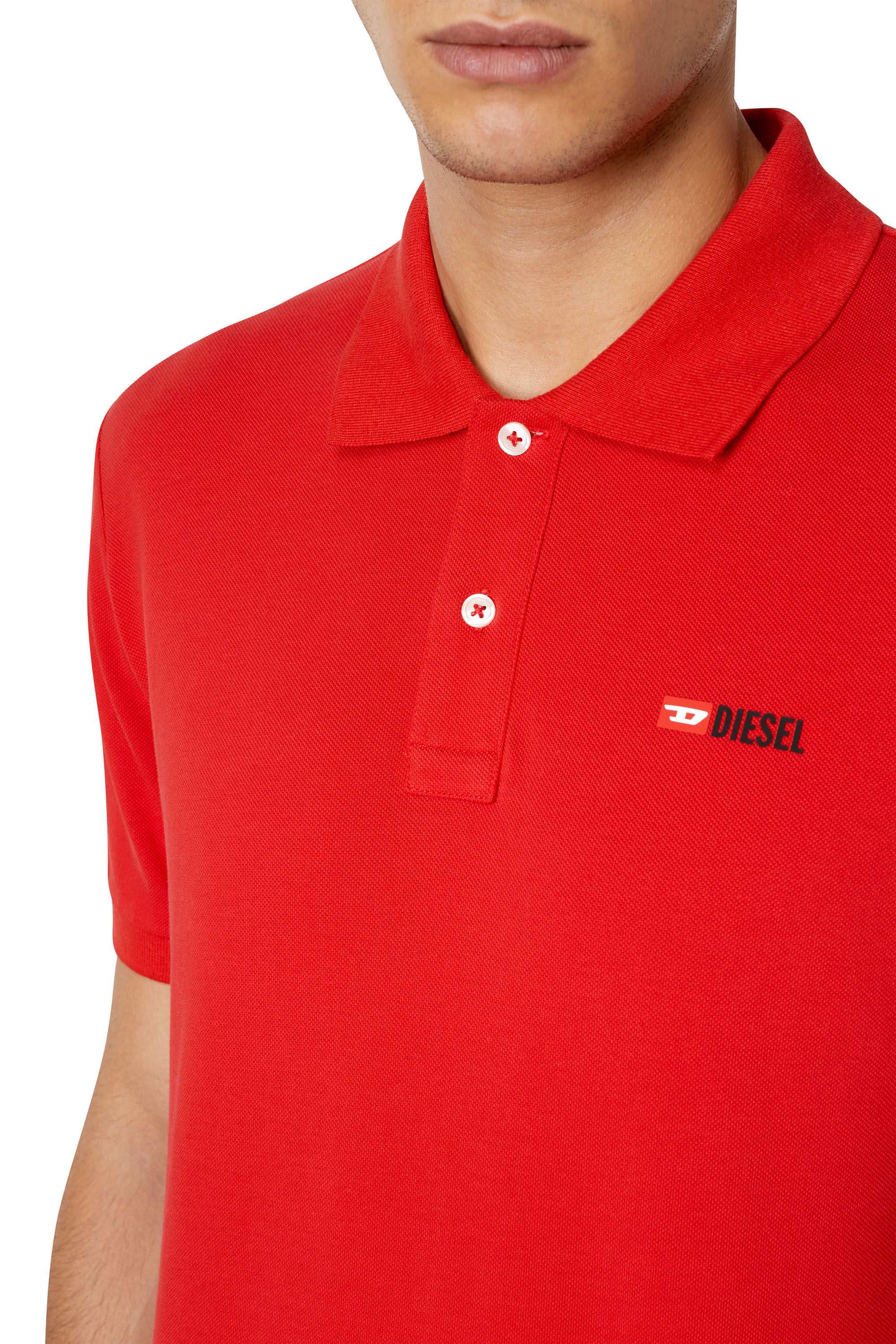 Diesel - T-SMITH-DIV, Man Polo shirt with 3D logo in Red - Image 5