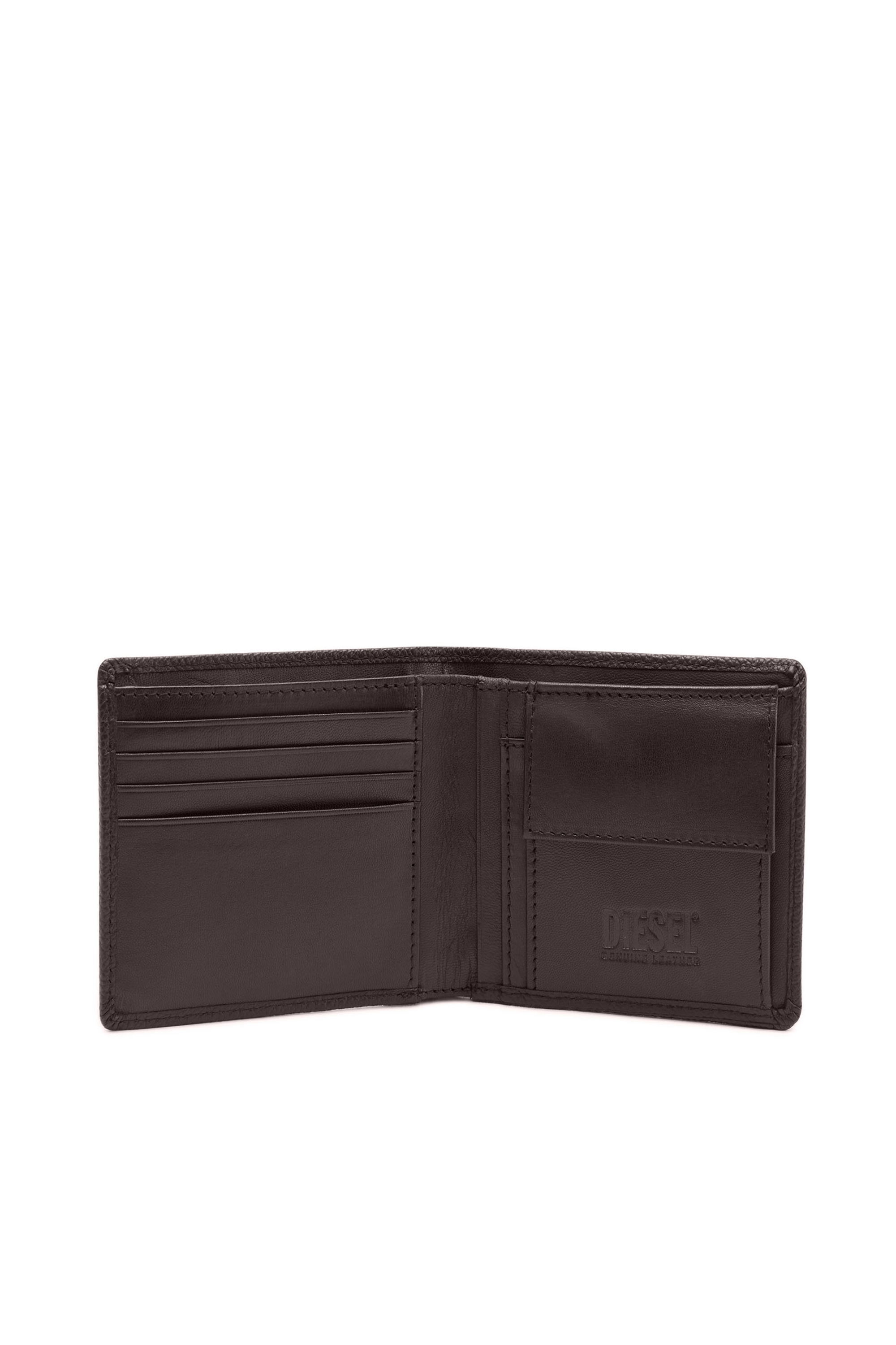 Diesel - BI FOLD COIN S, Man Bi-fold wallet in grainy leather in Brown - Image 3