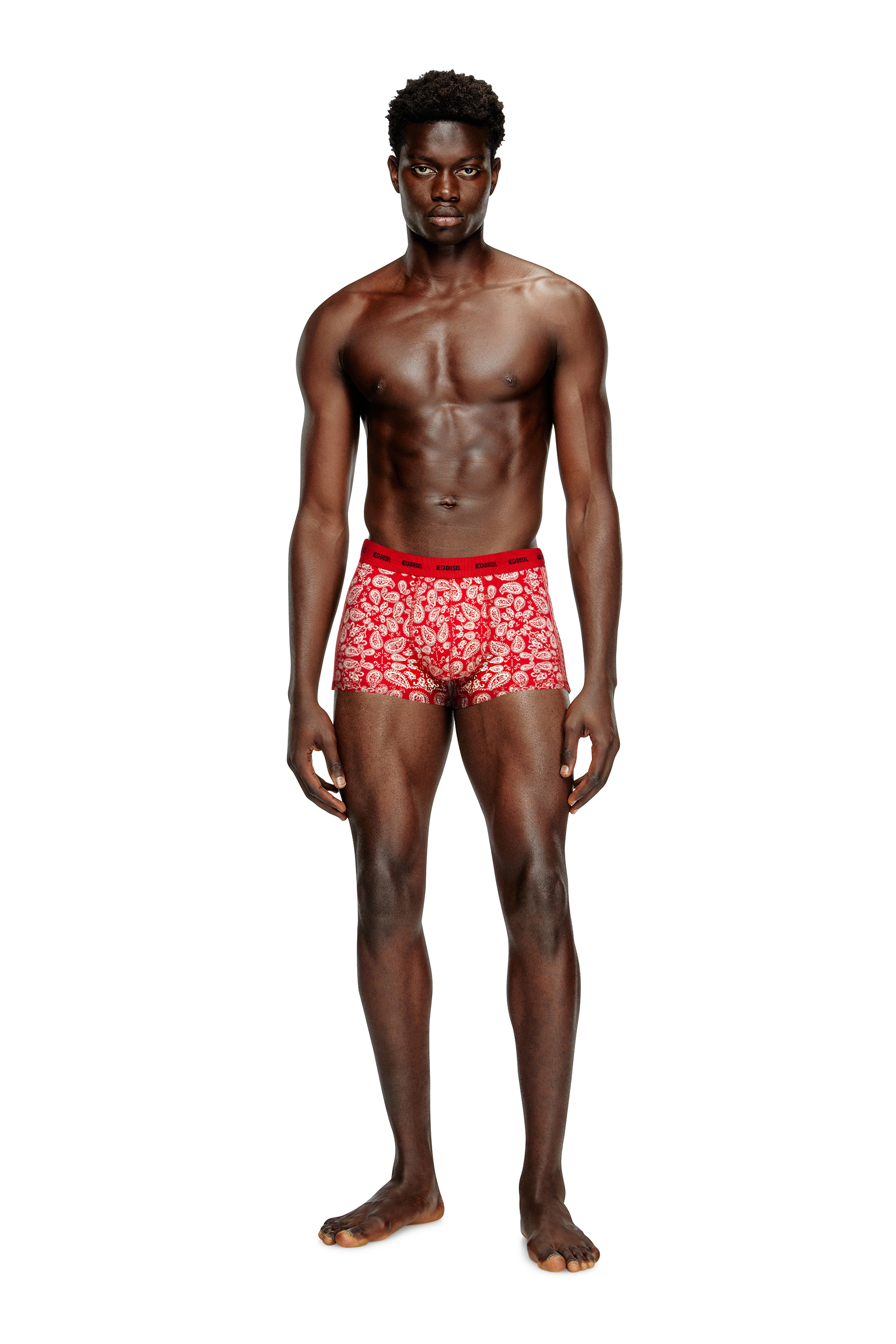 Diesel - DAMIEN-GFT-UTLT-3PACK, Man's 3-pack stretch cotton boxers in Red/White - 1