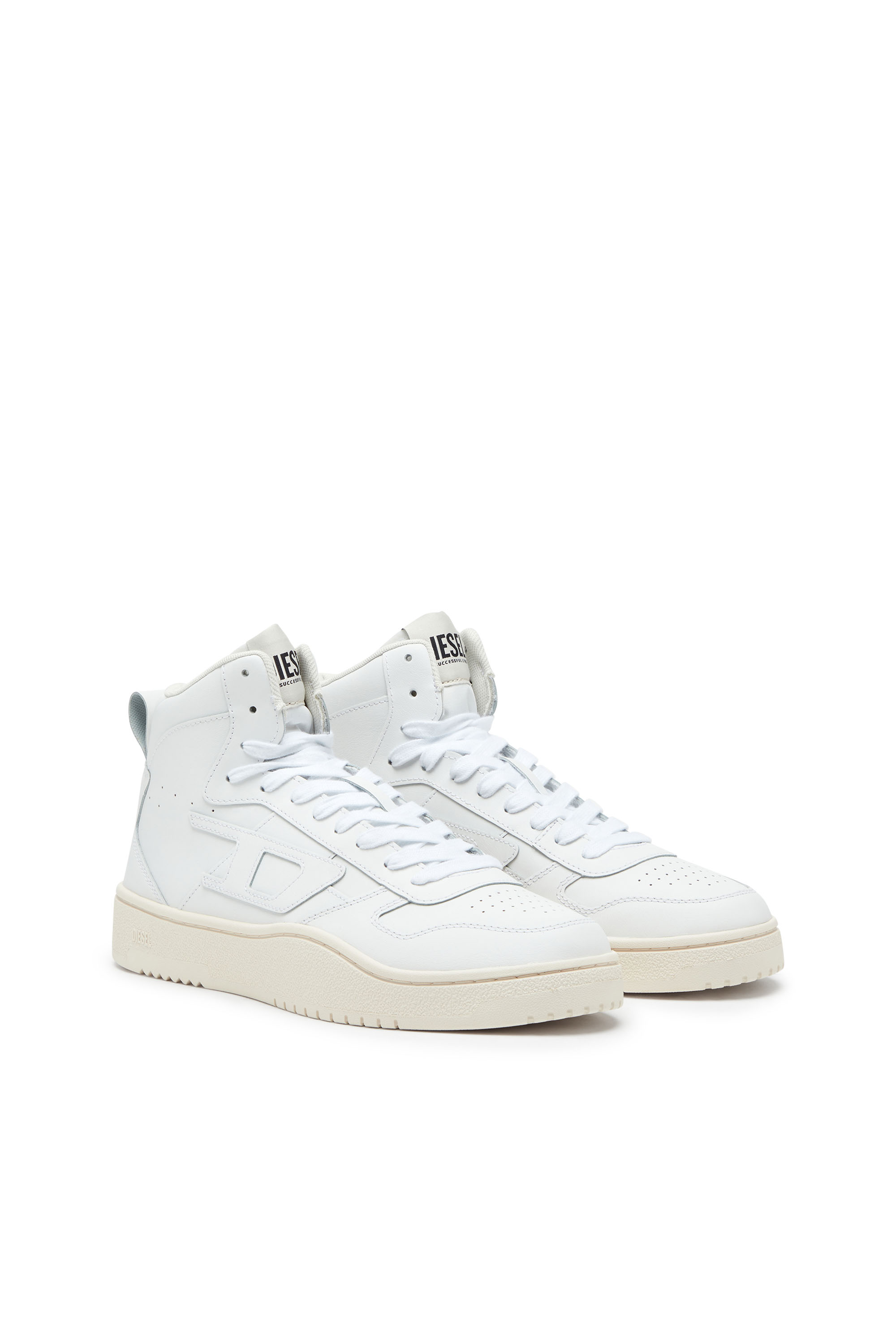 Diesel - S-UKIYO V2 MID, Man's S-Ukiyo-High-top sneakers in leather in White - 2