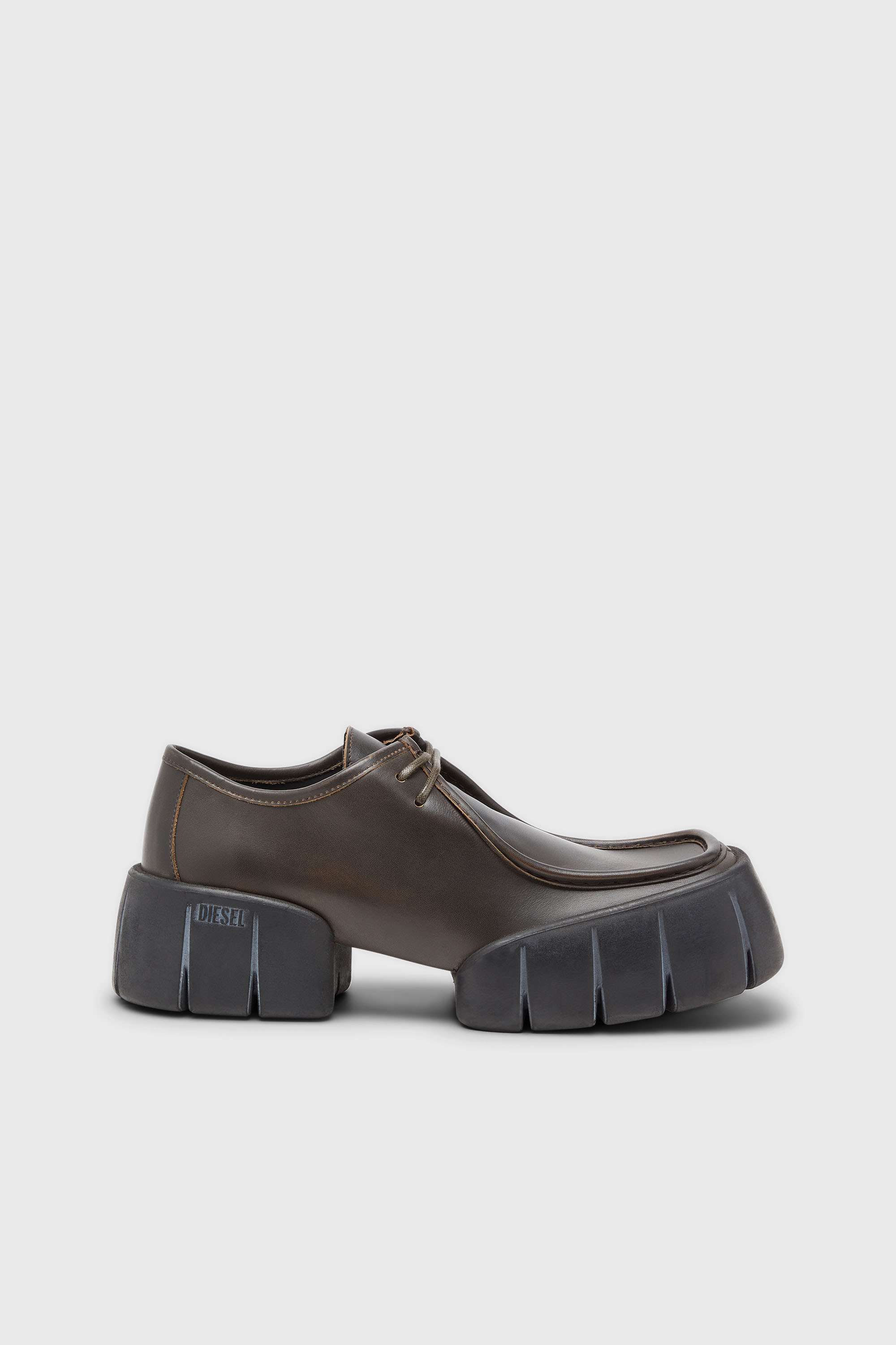 Diesel - D-TEX WB, Man's D-Tex-Moccasin-style shoes in brushed leather in Brown - 1
