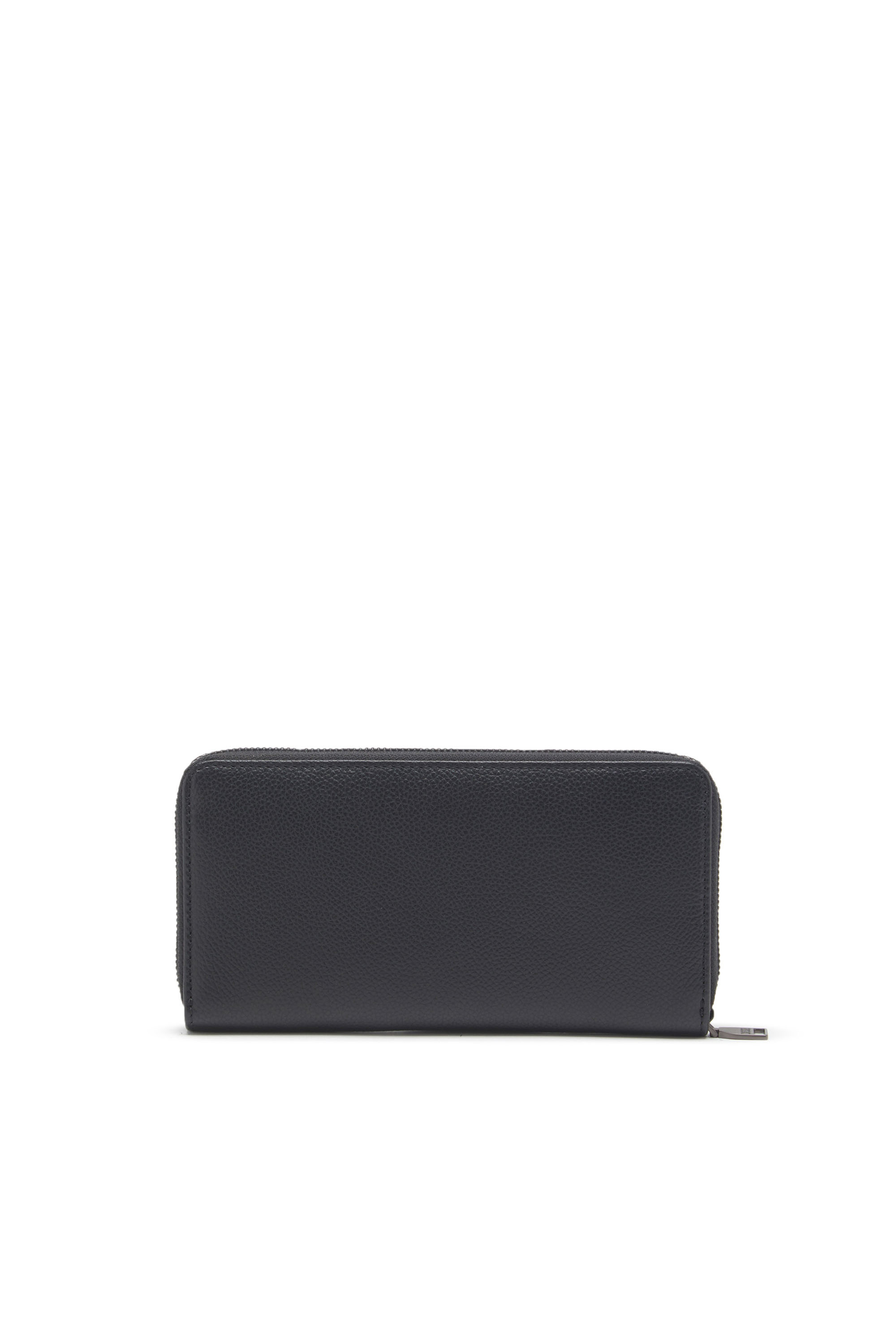 Diesel - CONTINENTAL ZIP L, Man Leather zip-around wallet with logo plaque in Black - Image 2