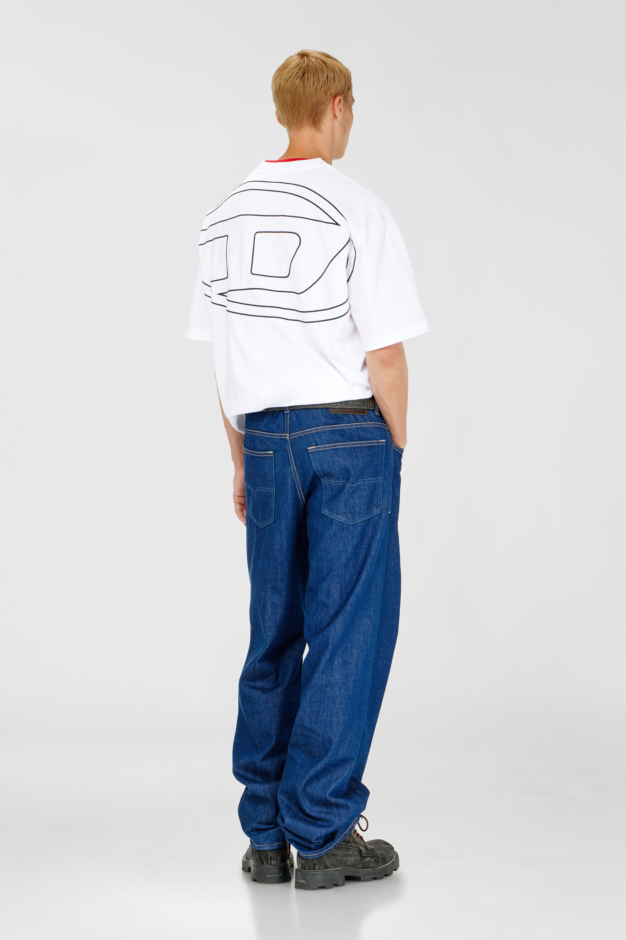 Diesel - T-BOGGY-MEGOVAL-D, Man's T-shirt with maxi oval D embroidery in White - 2