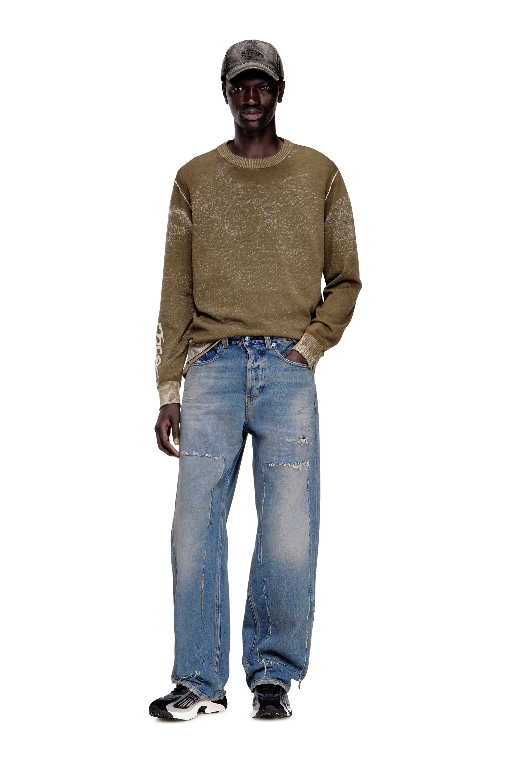 Diesel - K-YORKI, Man's Faded reverse-print jumper with lettering in null - 2