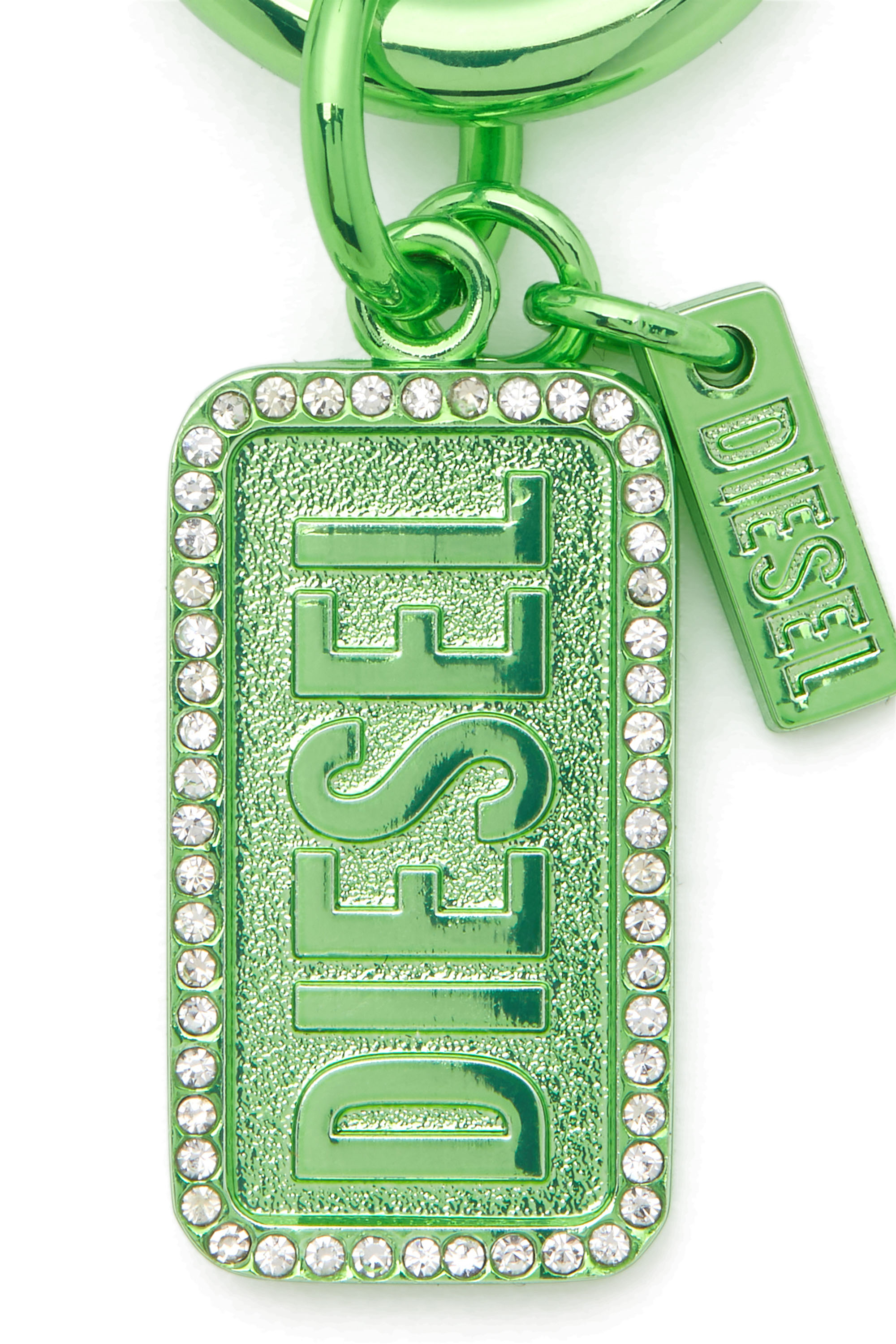 Diesel - CHARM-DIESEL, Unisex's Metal keyring with rhinestones and Diesel logo detail in Green - 2
