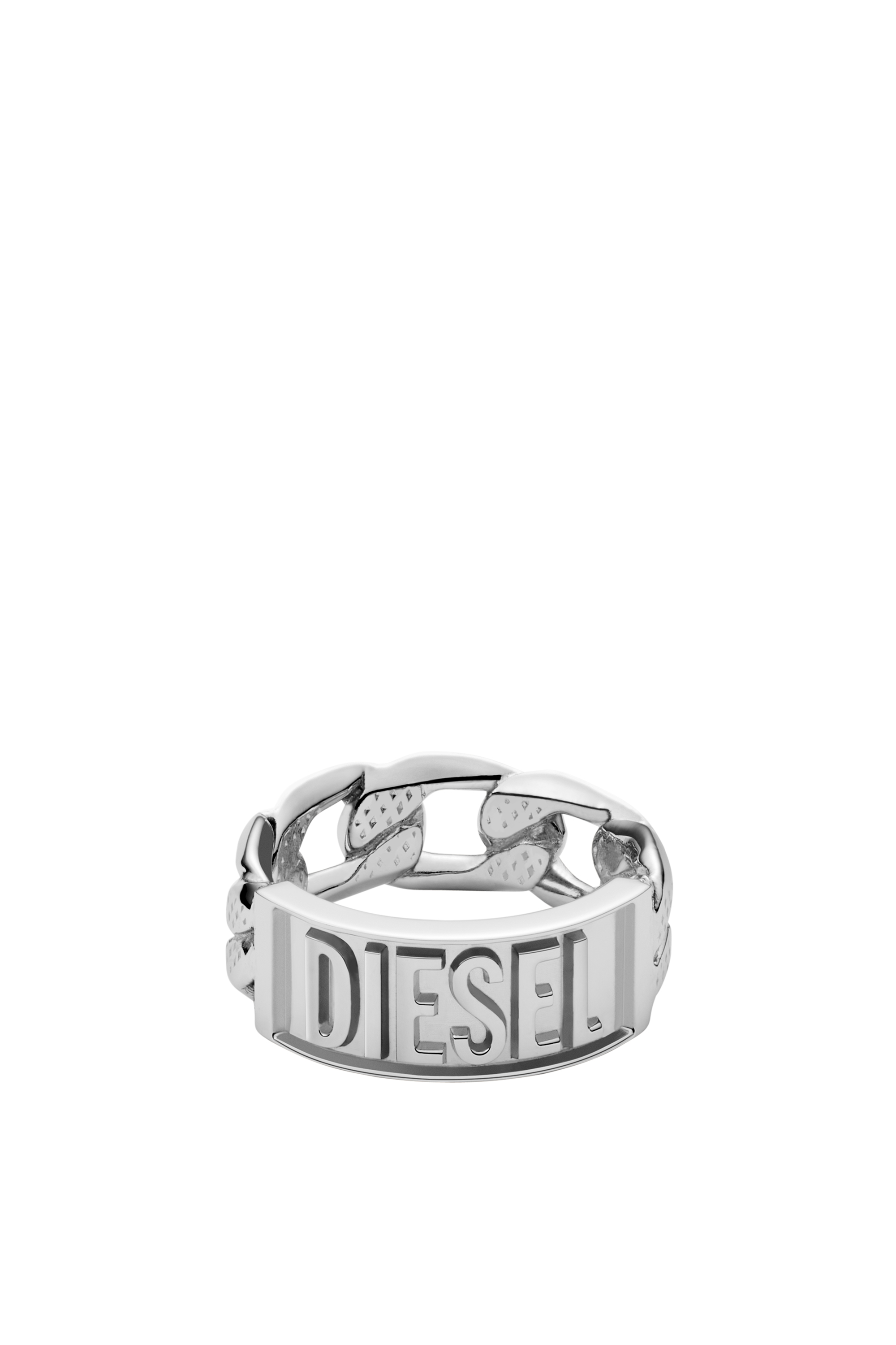 Diesel - DX1347, Man's Stainless steel band ring in Silver - 2