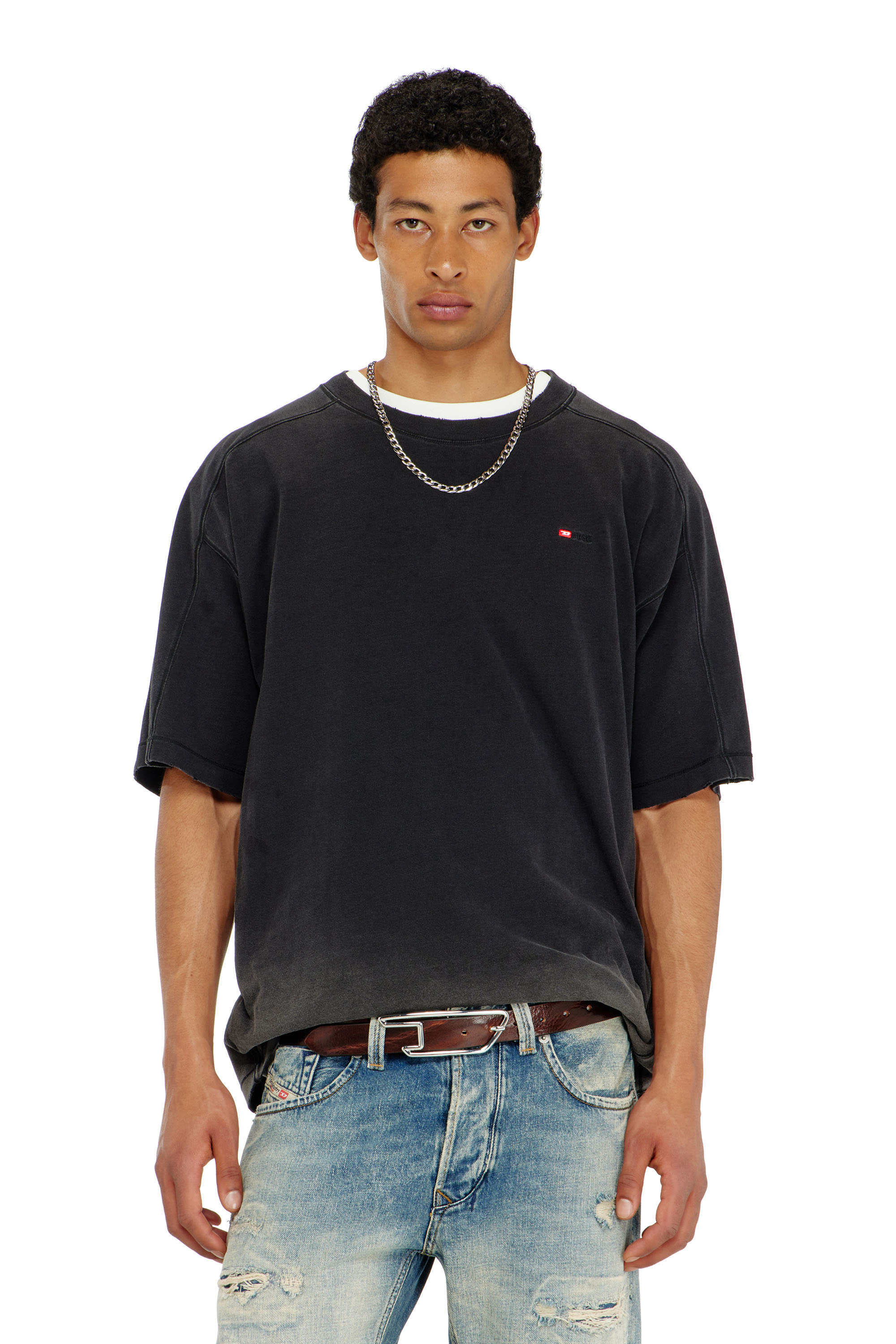 Diesel - T-CROX, Man's Cotton T-shirt with degrad&eacute; effect in null - 1