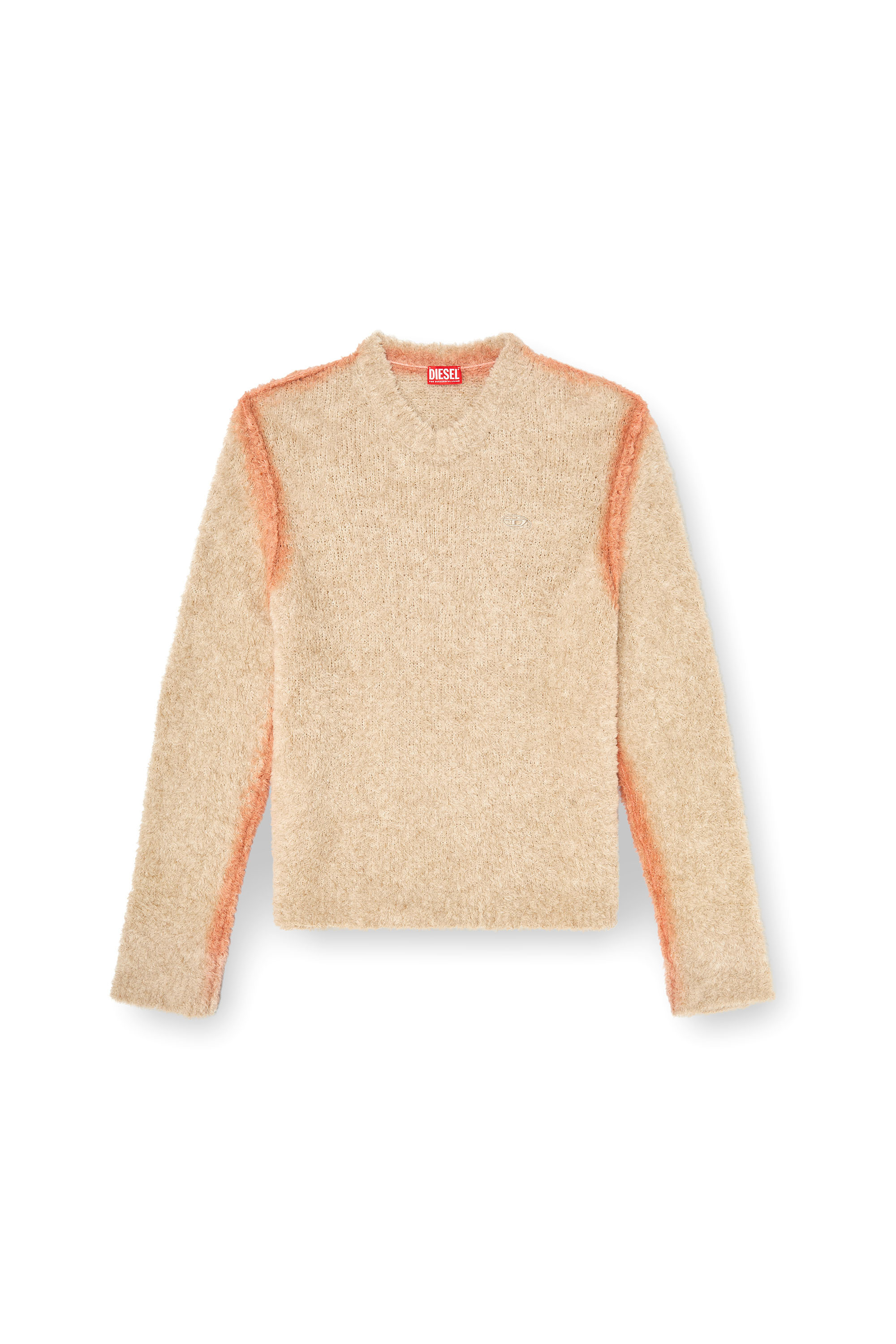 Diesel - K-RIMI, Man's Alpaca-blend jumper with spray-dyed seams in Light Brown - 2