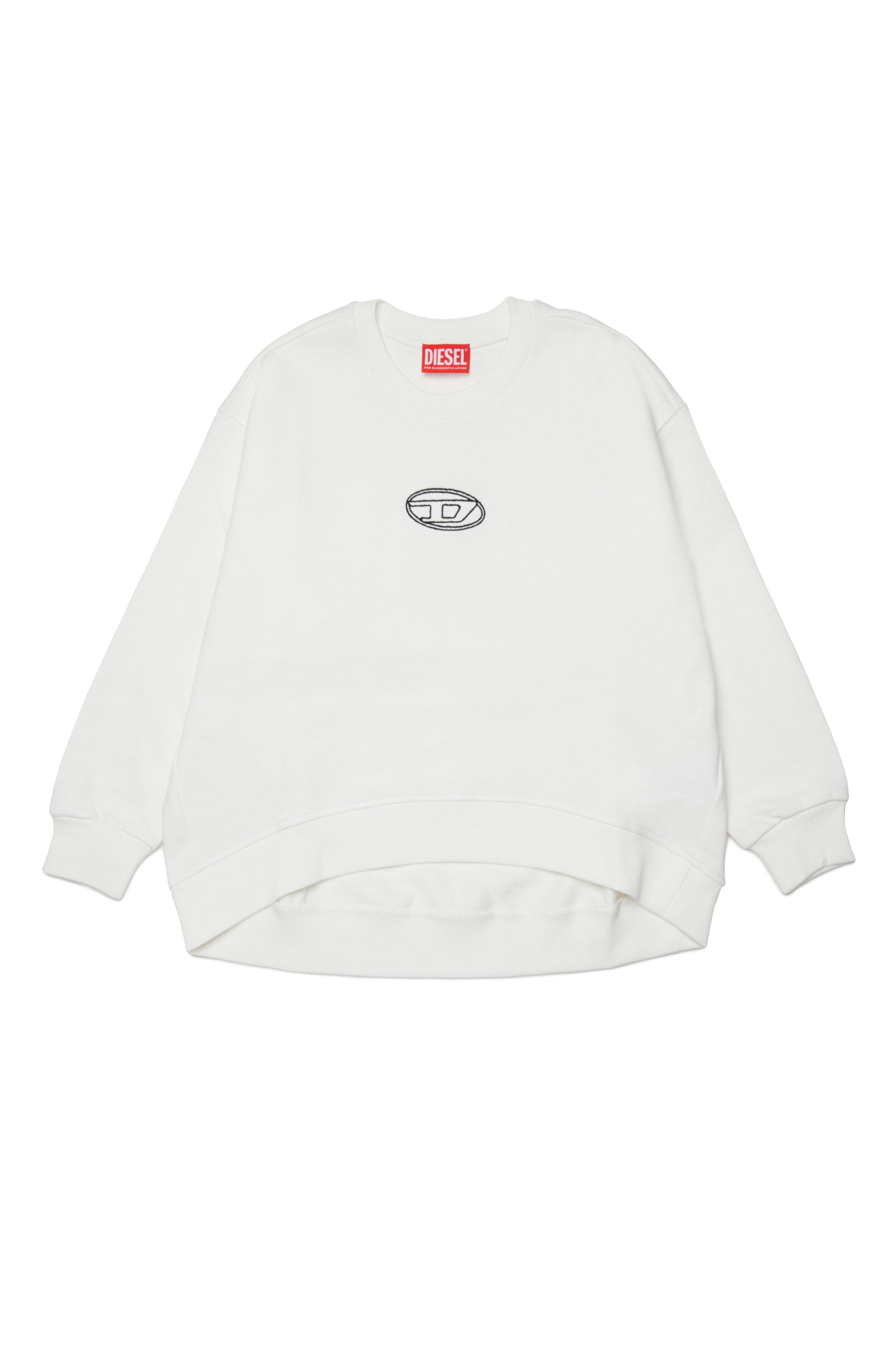 Diesel - SKIPRYS, Woman's Oversized sweatshirt with embroidery in White - 1