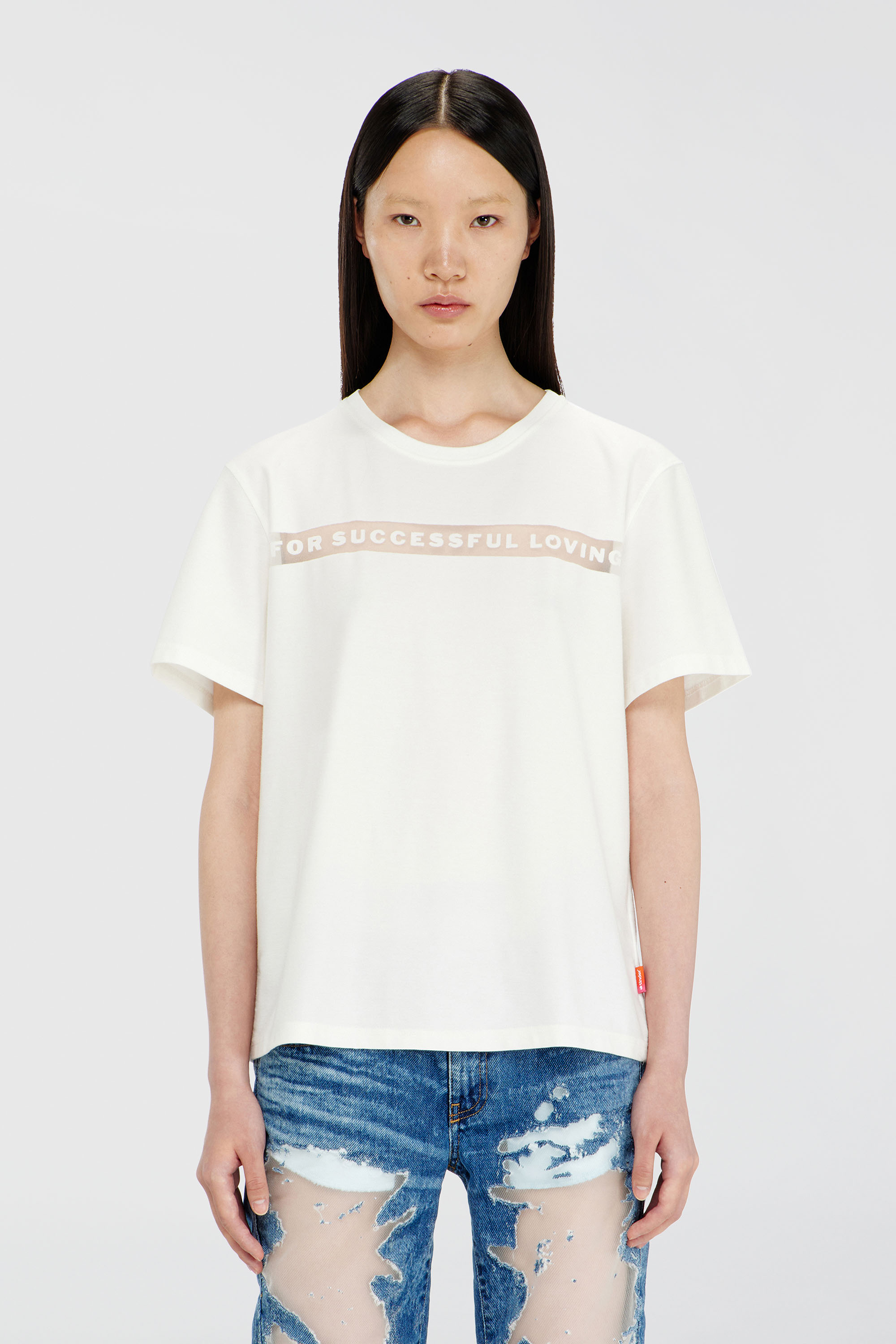 Diesel - PR-T-NOTS-CHI-R, Unisex's T-shirt with For Successful Loving logo in White - 1