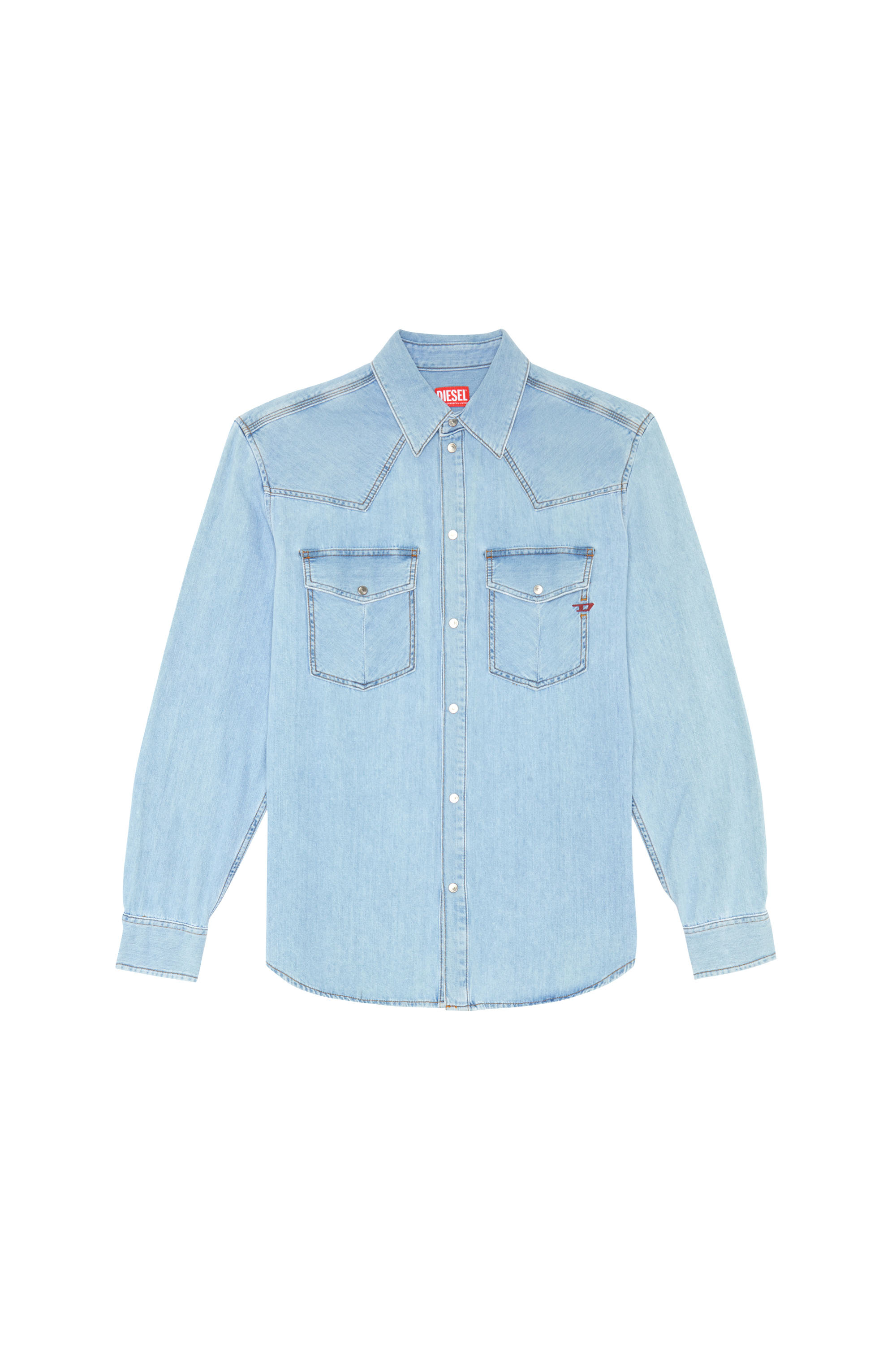 Diesel - D-OCEAN WESTERN SHIRT, Medium blue - Image 3