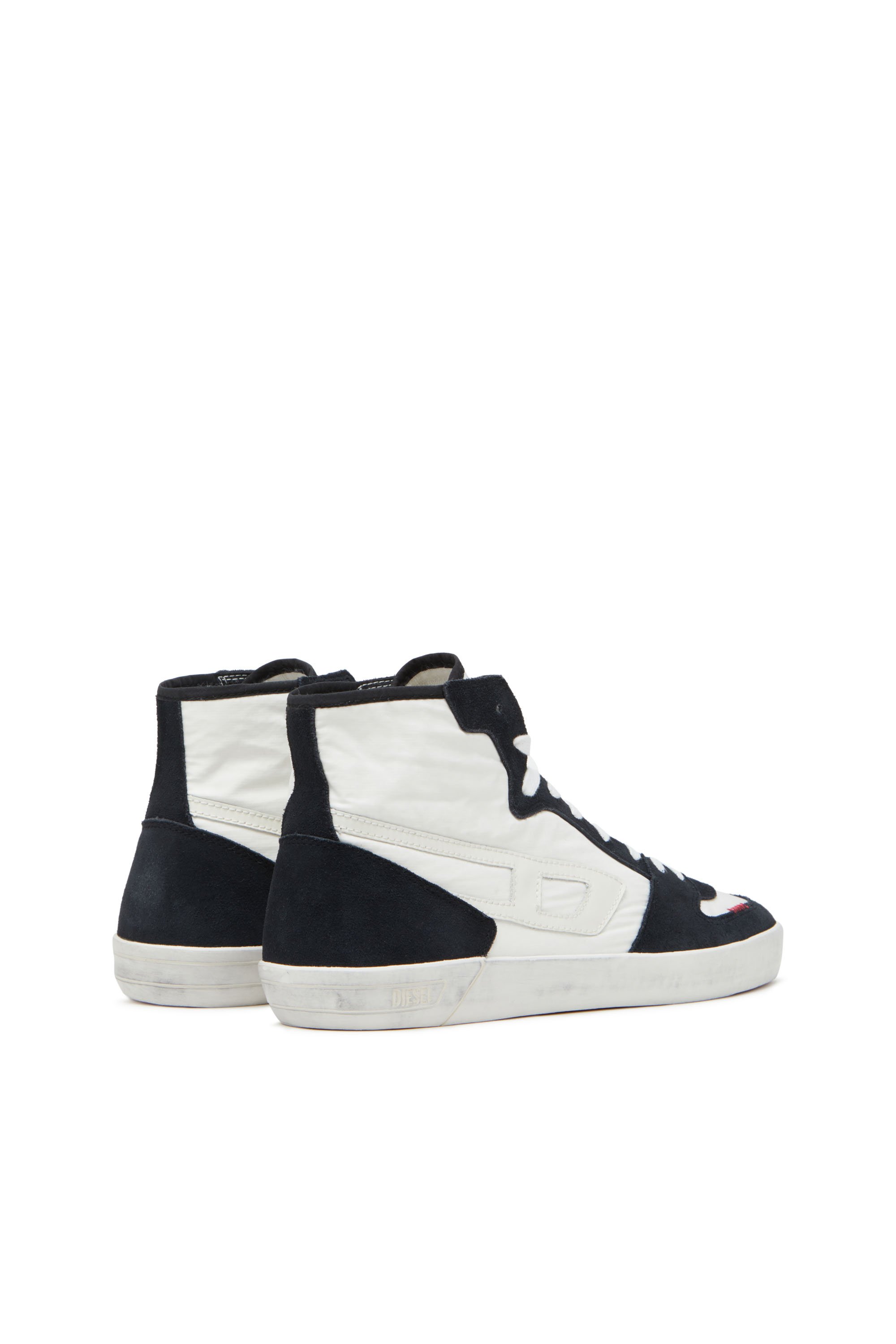 Diesel - S-LEROJI D-1 MID, Man's S-Leroji D-Padded-ripstop and suede high-top sneakers in Black/White - 3