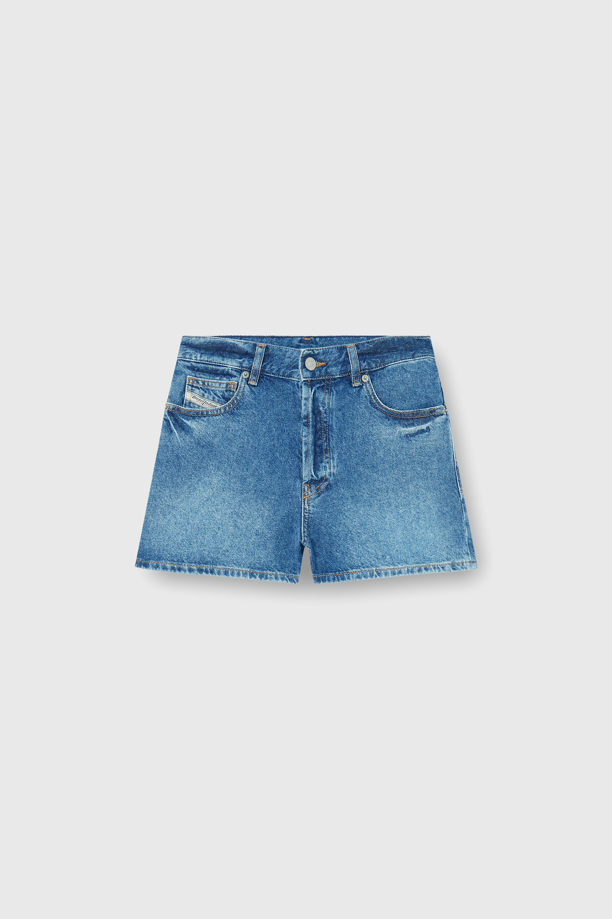 Diesel - DE-HELIOS, Woman's Denim shorts in worn-in denim in Medium blue - 2
