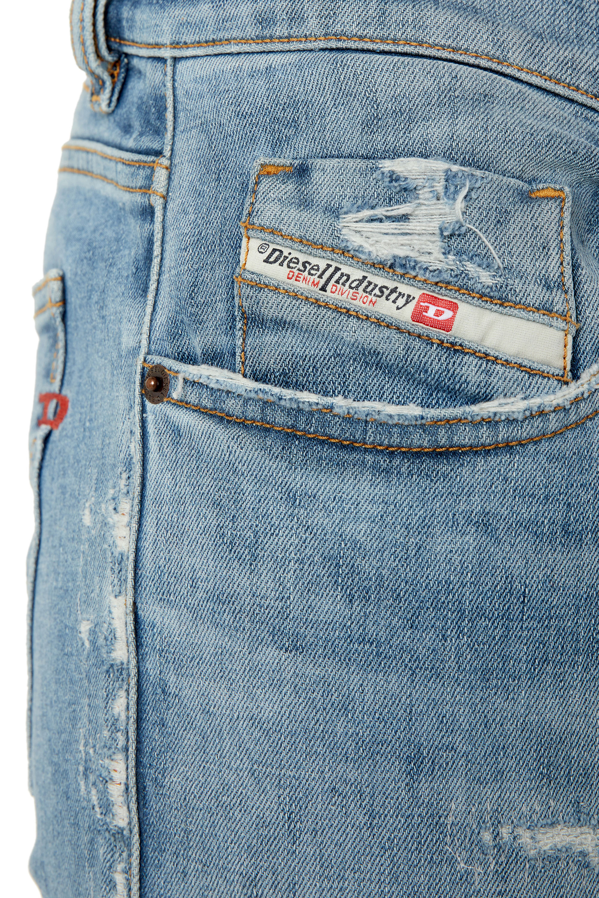 Diesel - Slim Jeans 2019 D-Strukt 09E73, Light Blue - Image 4