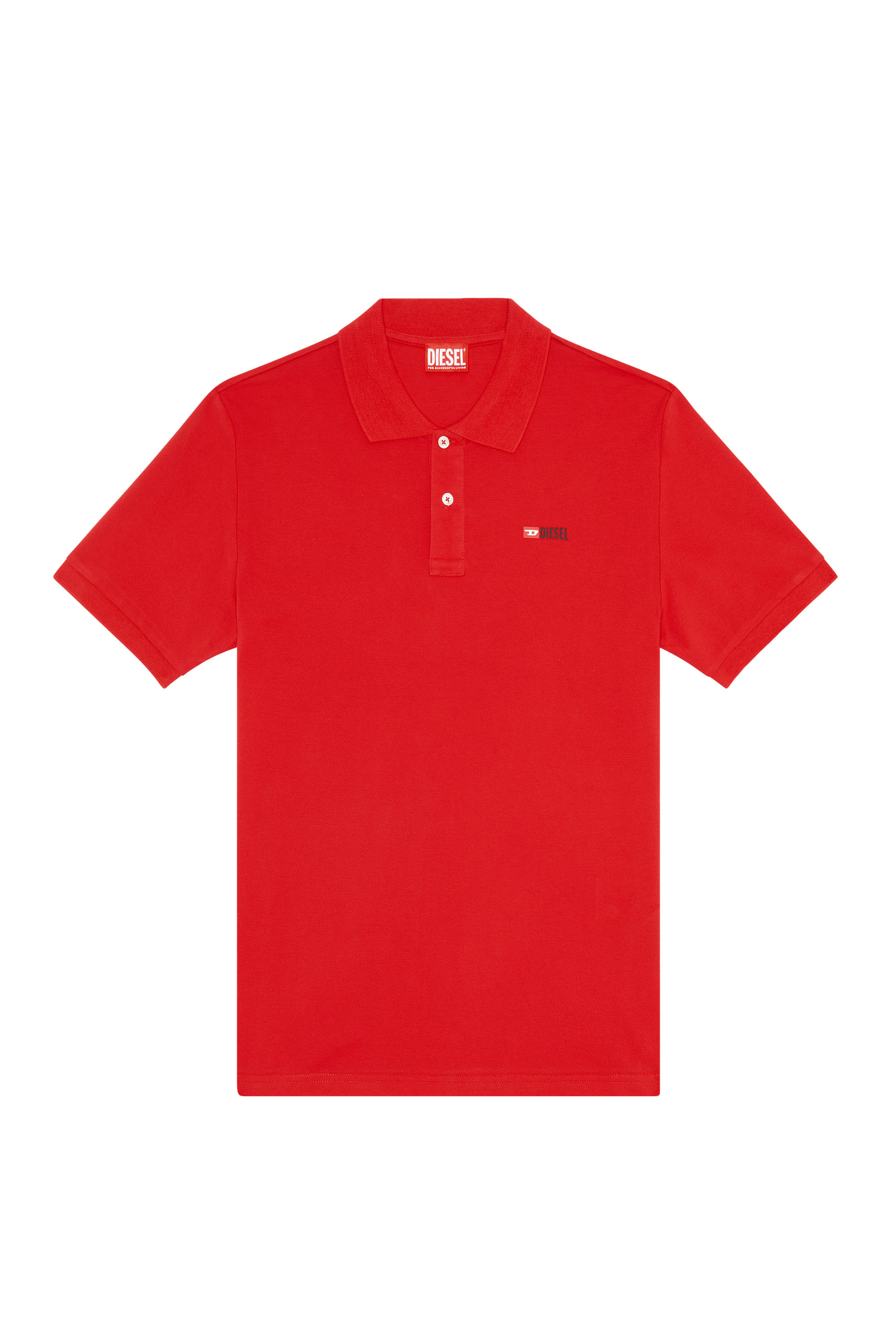 Diesel - T-SMITH-DIV, Man Polo shirt with high-density logo print in Red - Image 3