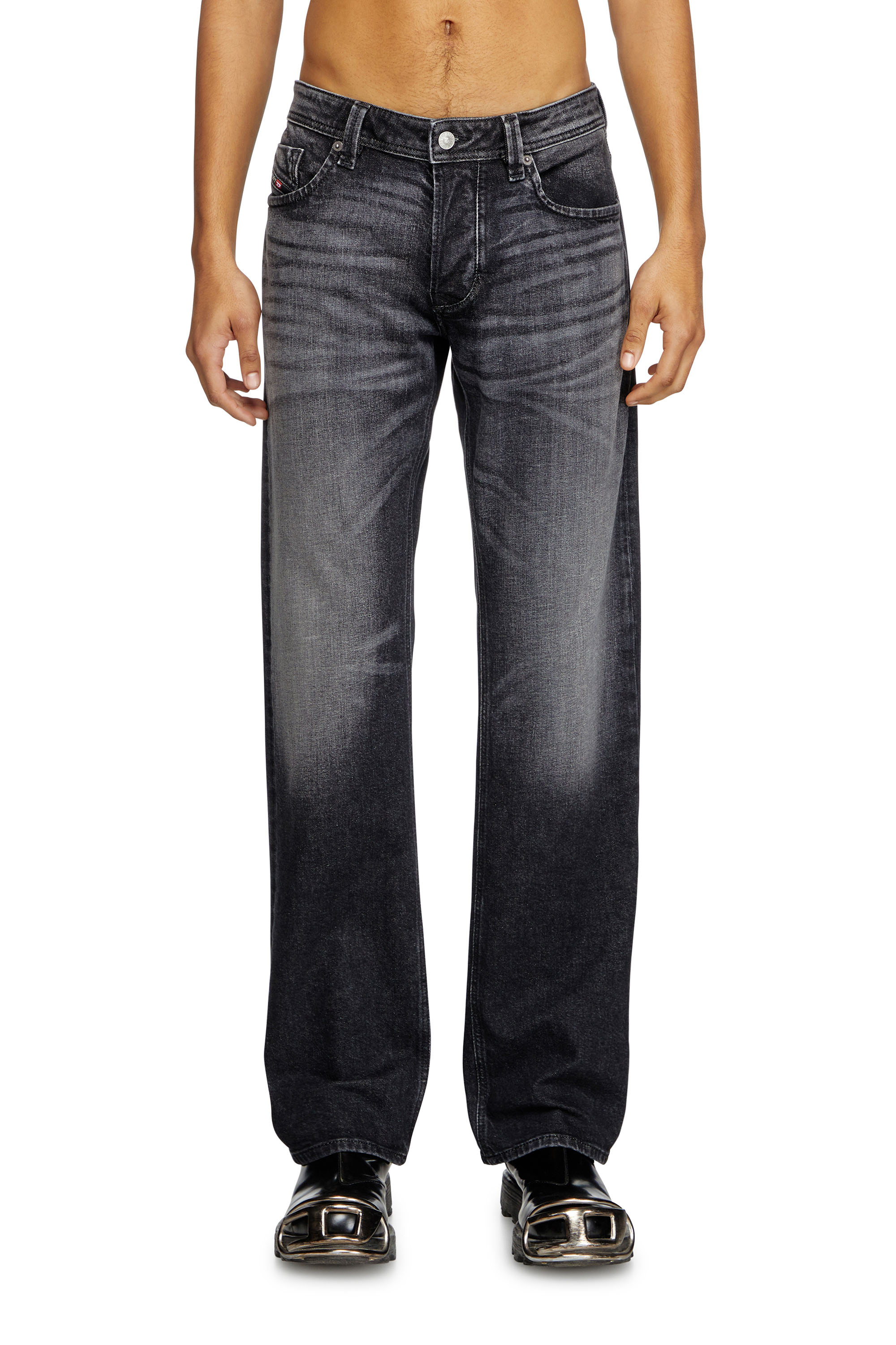 Diesel - Man's Regular Jeans 1985 Larkee 09L52, Black/Dark grey - 3